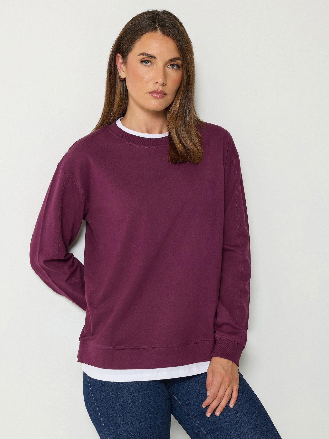 Long Tall Sally Layered Loopback T-Shirt - Red