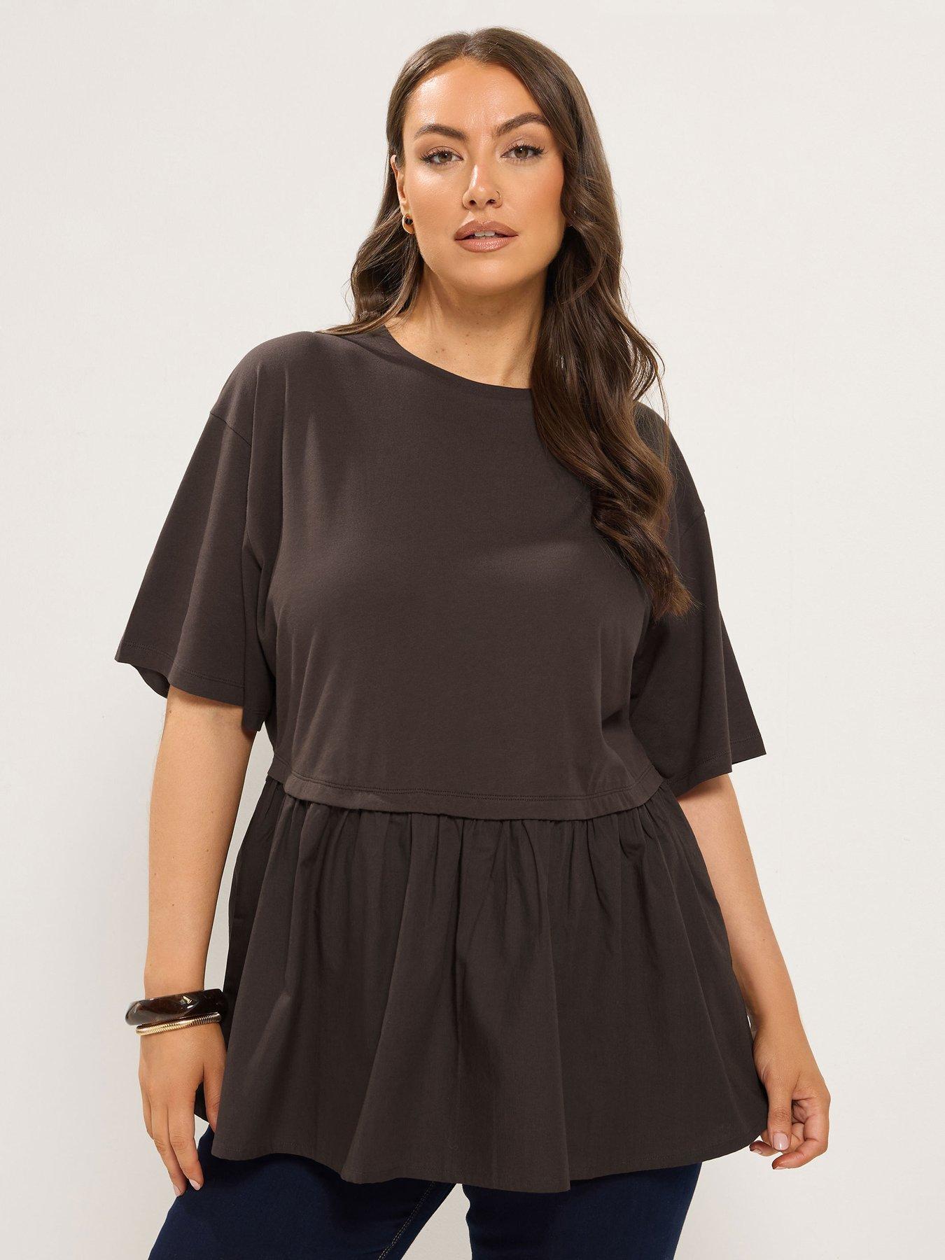 Yours Curve Poplin 2 In 1 T-shirt
