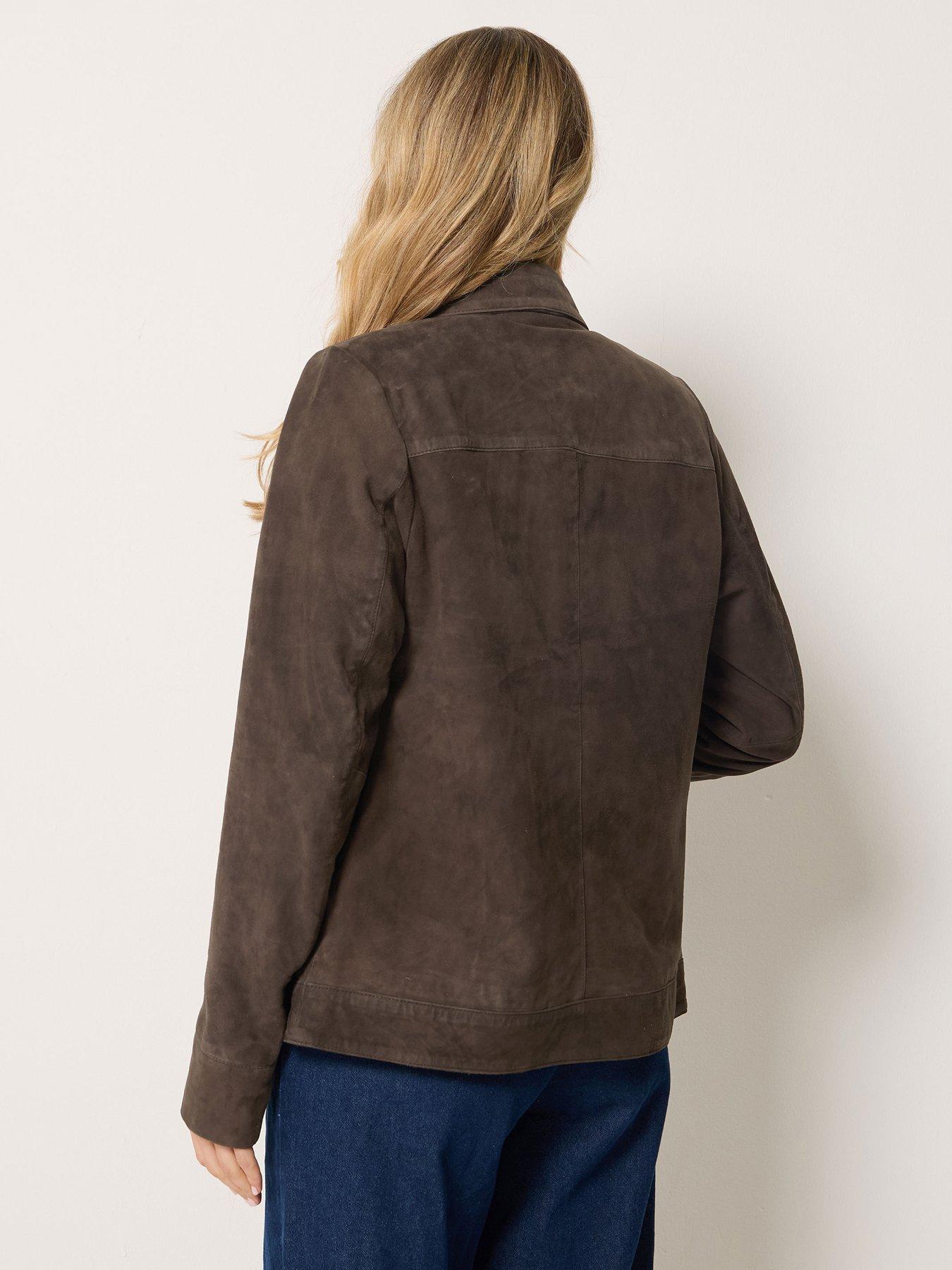 Image 2 of 4 of Long Tall Sally LTS PREMIUM Tall Suede Jacket - Brown