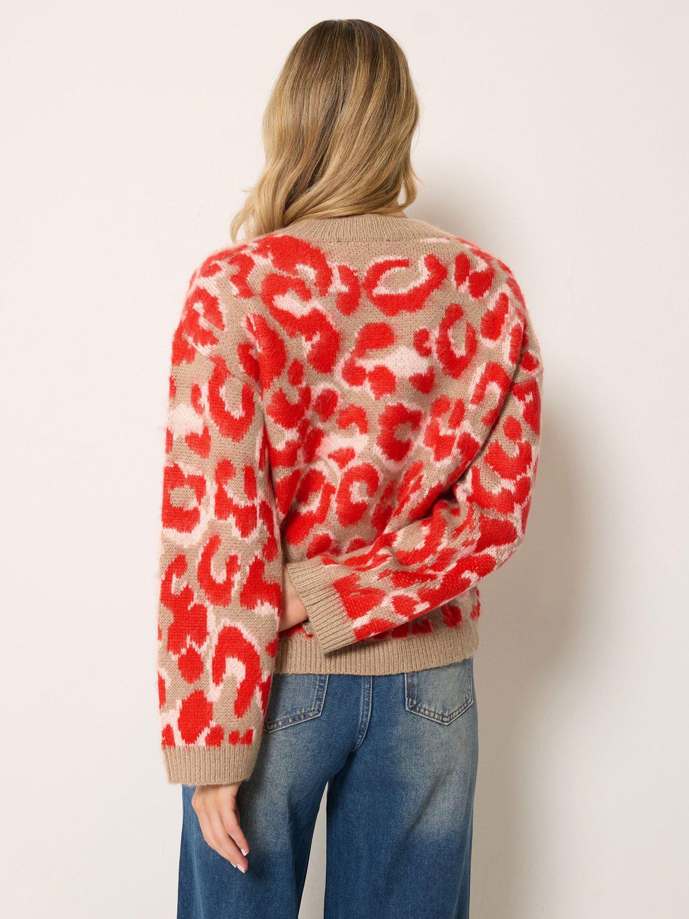 Image 2 of 4 of Long Tall Sally Leopard Print Jumper - Red