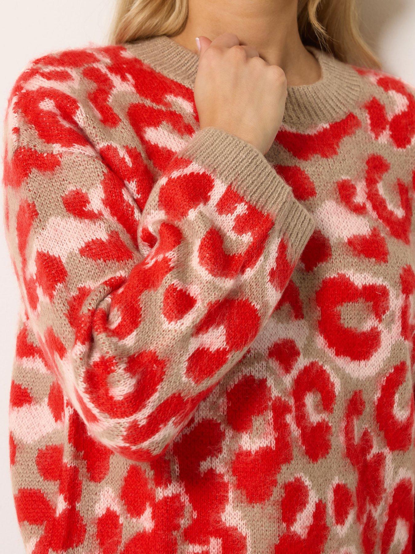 Image 4 of 4 of Long Tall Sally Leopard Print Jumper - Red