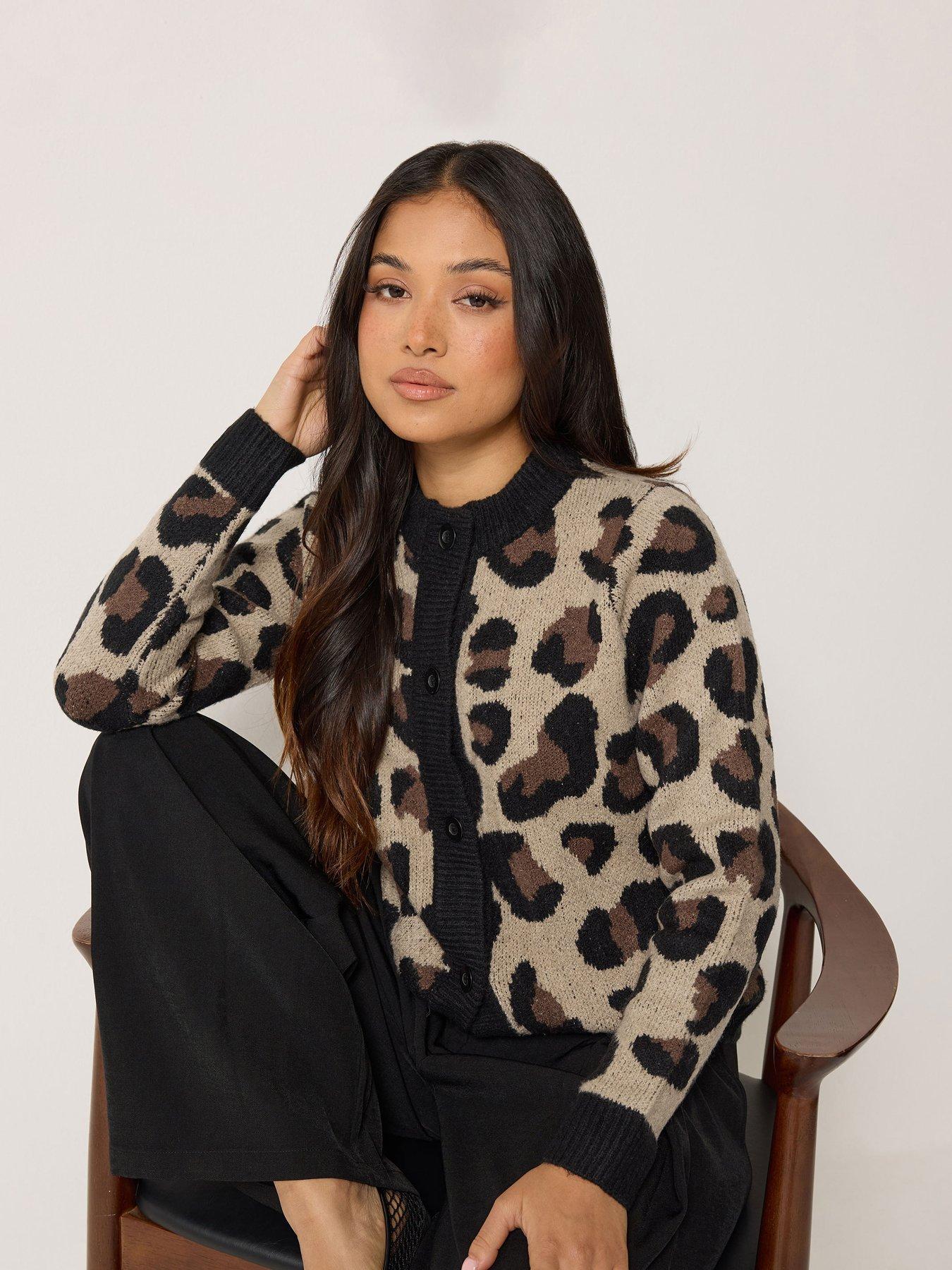 PixieGirl Petite Animal Button Up Cardigan - Brown