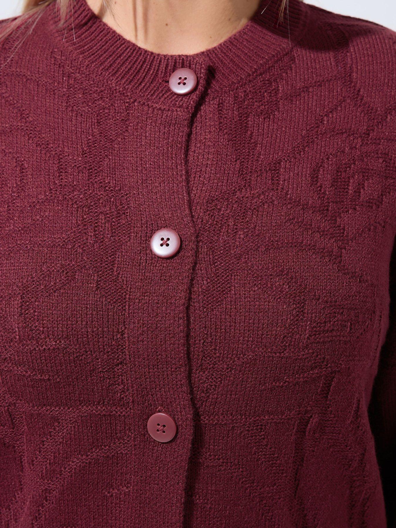 Image 4 of 4 of Yours LIMITED COLLECTION Curve Rose Jacquard Cardigan - Red