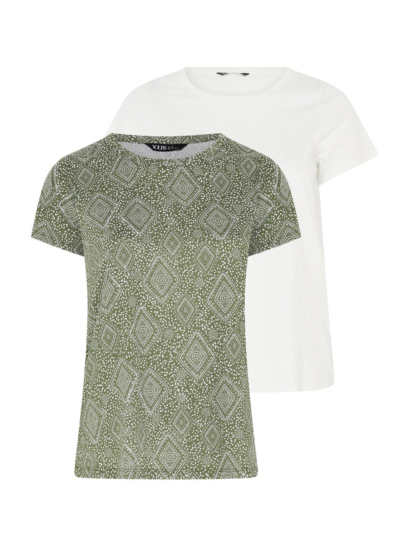 Yours Curve 2 Pack Short Sleeve Basic T-shirt