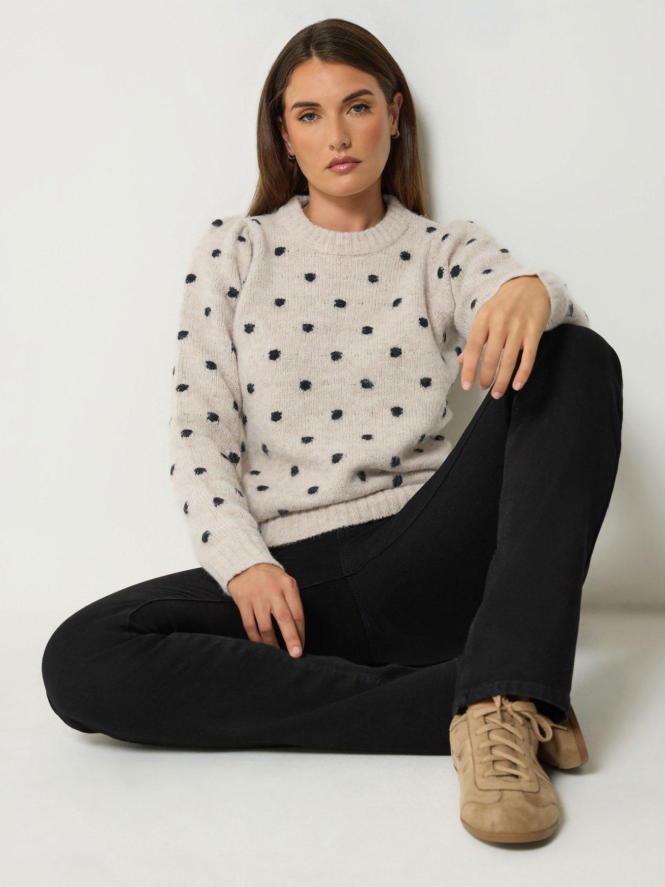 Long Tall Sally Premium Spot Knit Jumper - Cream