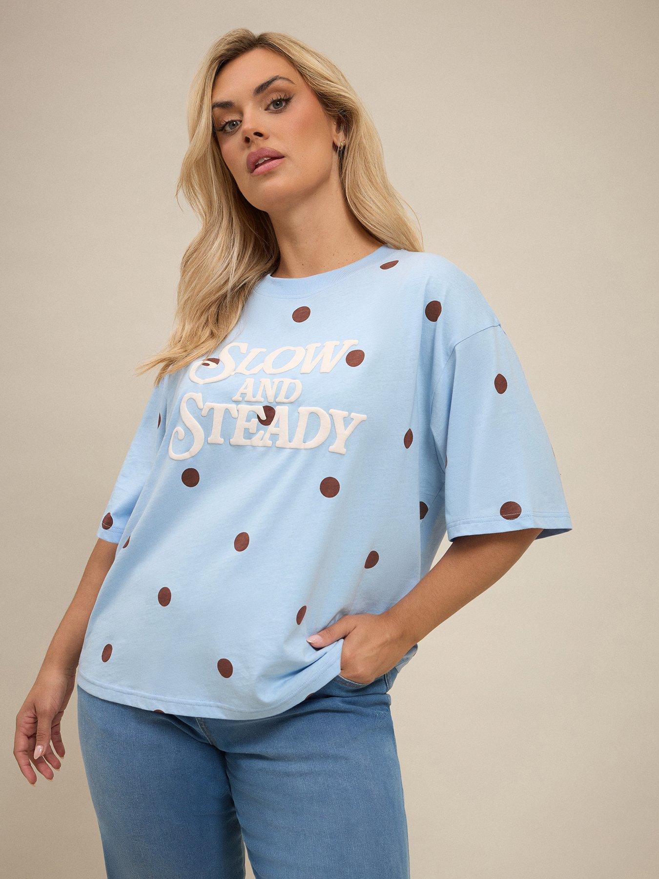 Image 1 of 4 of Yours Curve Polka Dot T-shirt