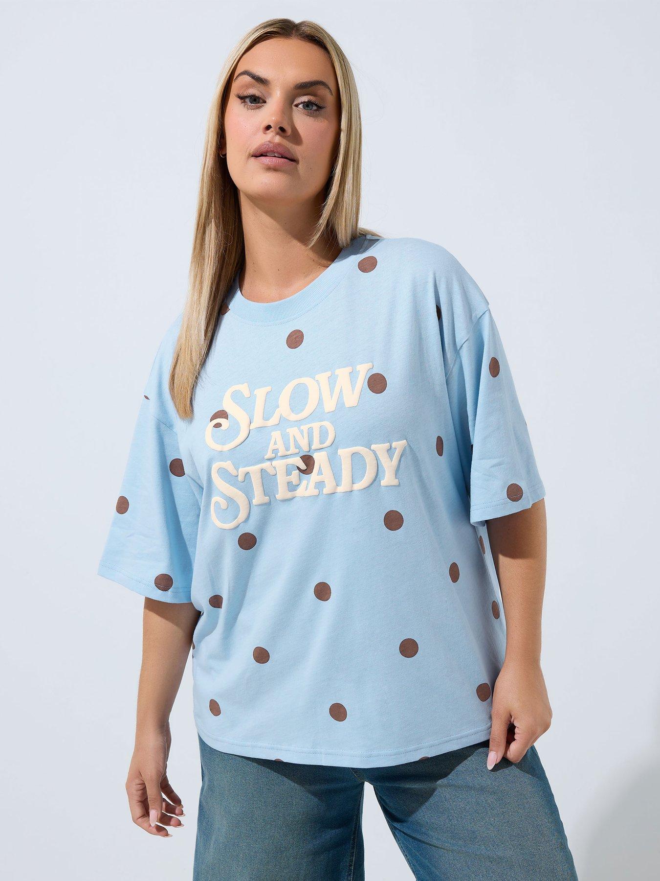 Image 4 of 4 of Yours Curve Polka Dot T-shirt