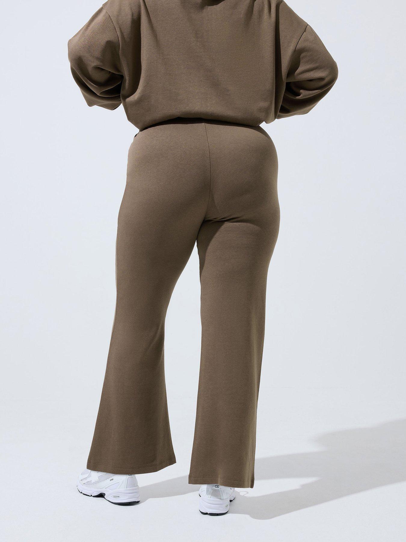 Image 2 of 4 of Yours Curve Slim Flare Jogger - Brown