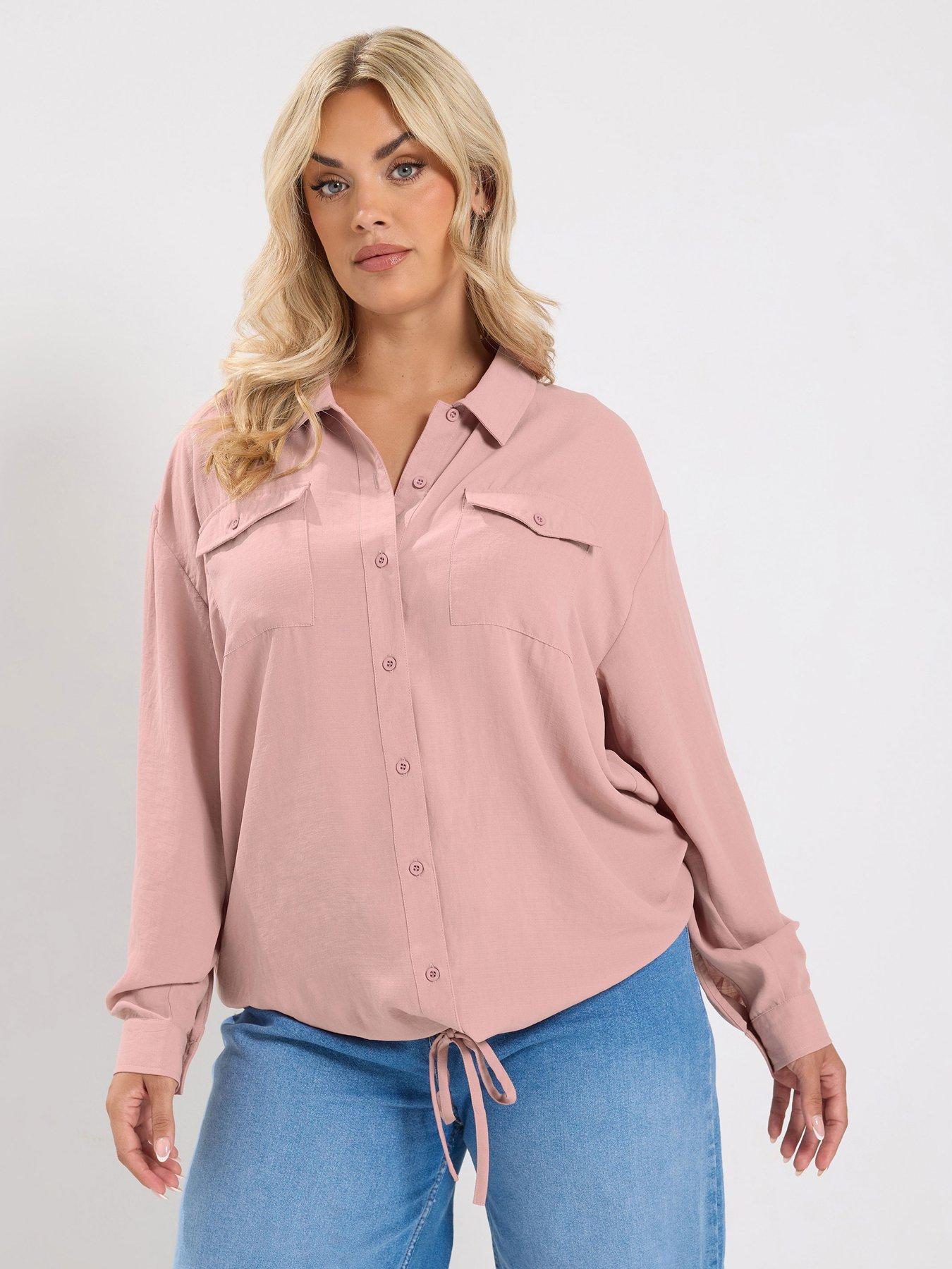 Yours Curve Utility Bubble Hem Top - Pink