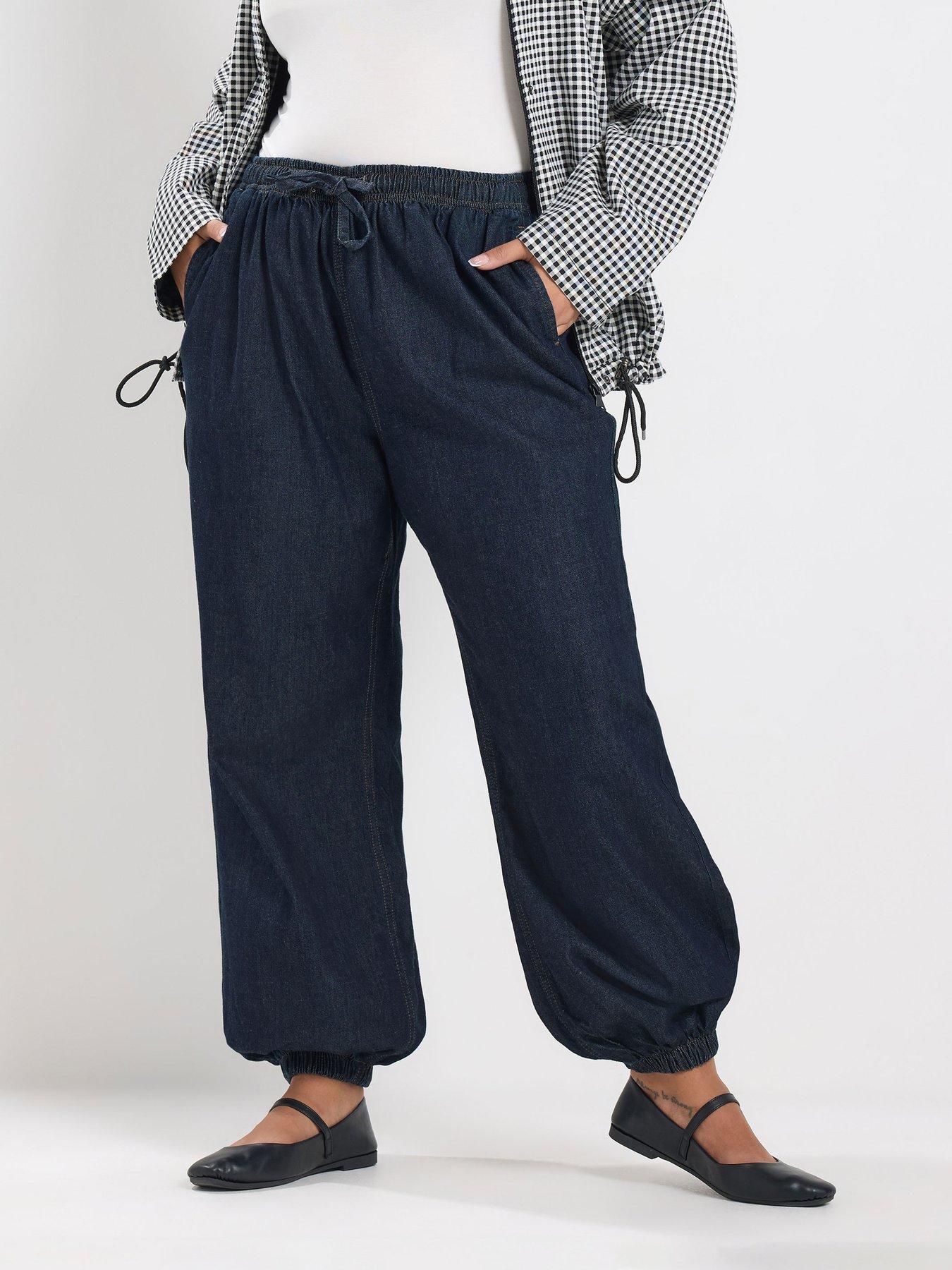 Yours Curve Balloon Leg Jean - Blue