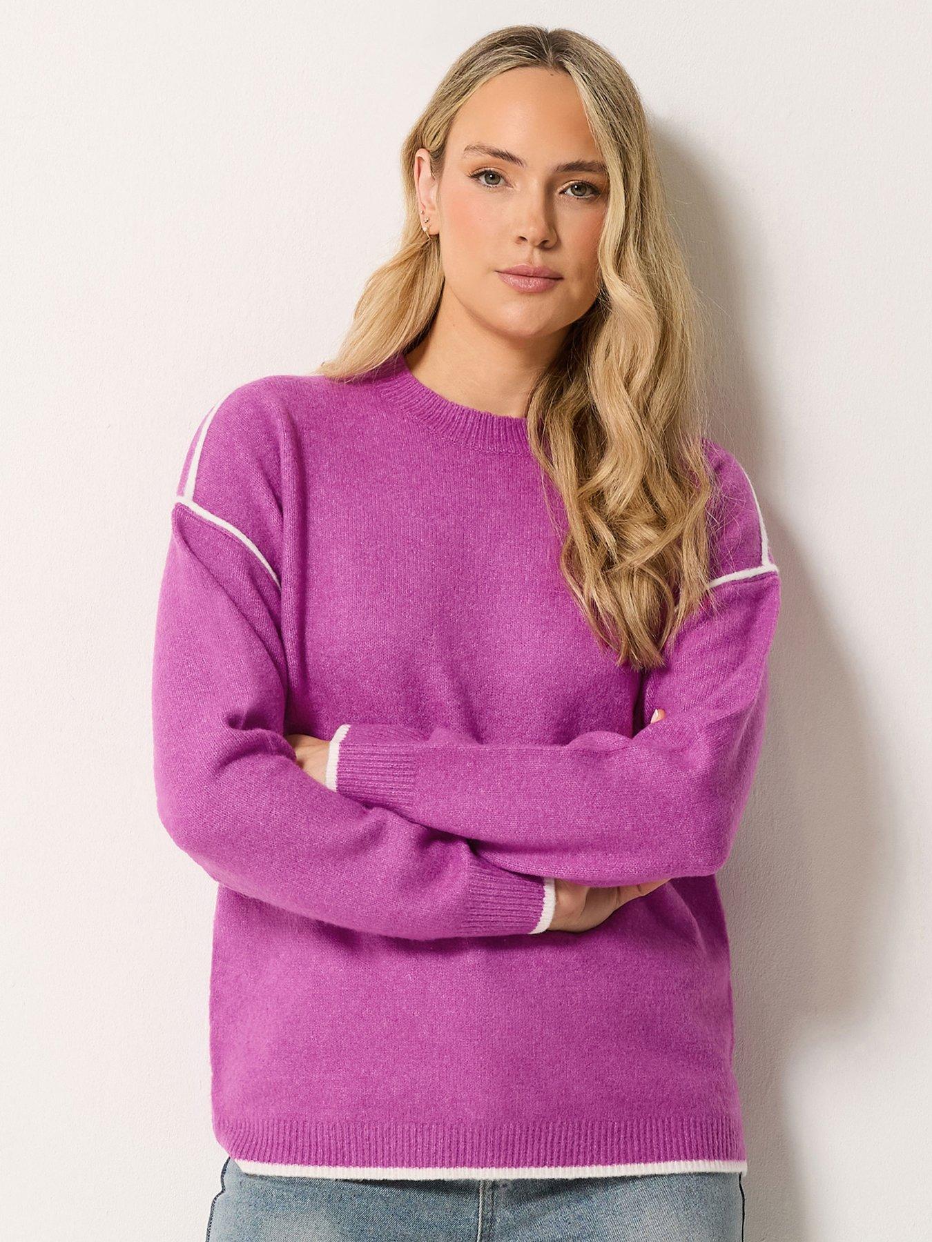 Long Tall Sally Tipped Detail Jumper - Pink