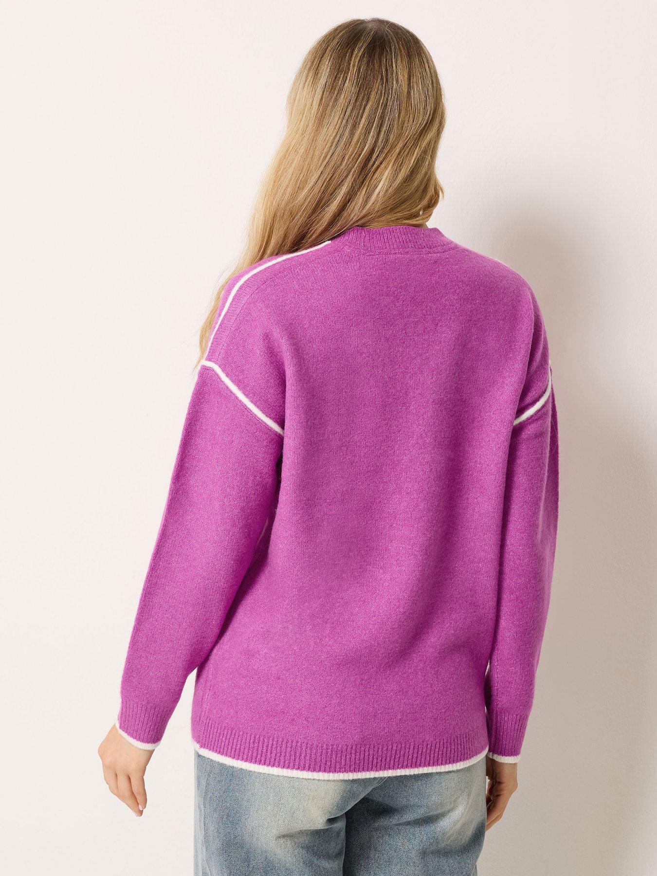 Image 2 of 4 of Long Tall Sally Tipped Detail Jumper - Pink