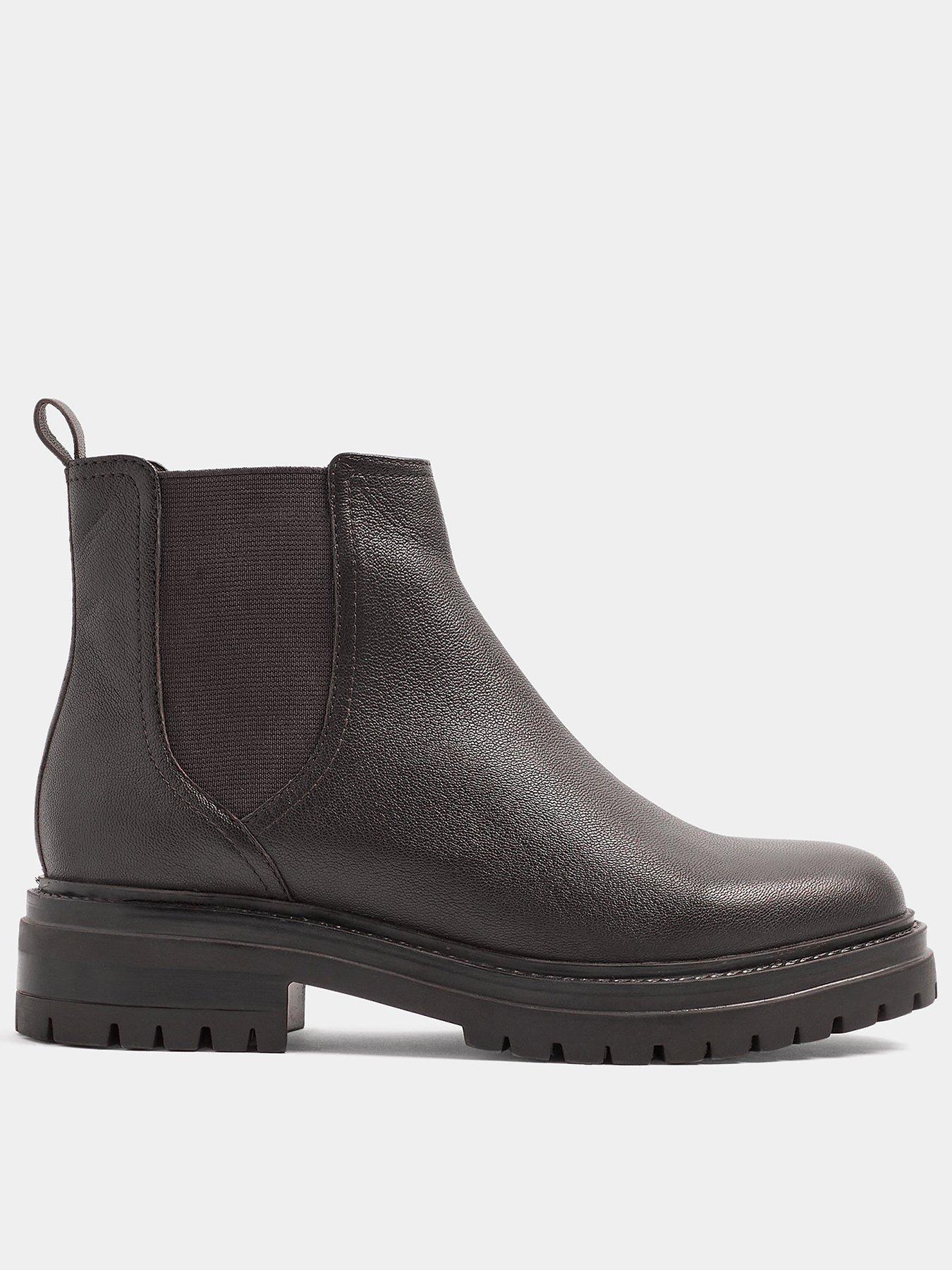Yours Wide Fit Almond Toe Buckle Chelsea Boots - Brown