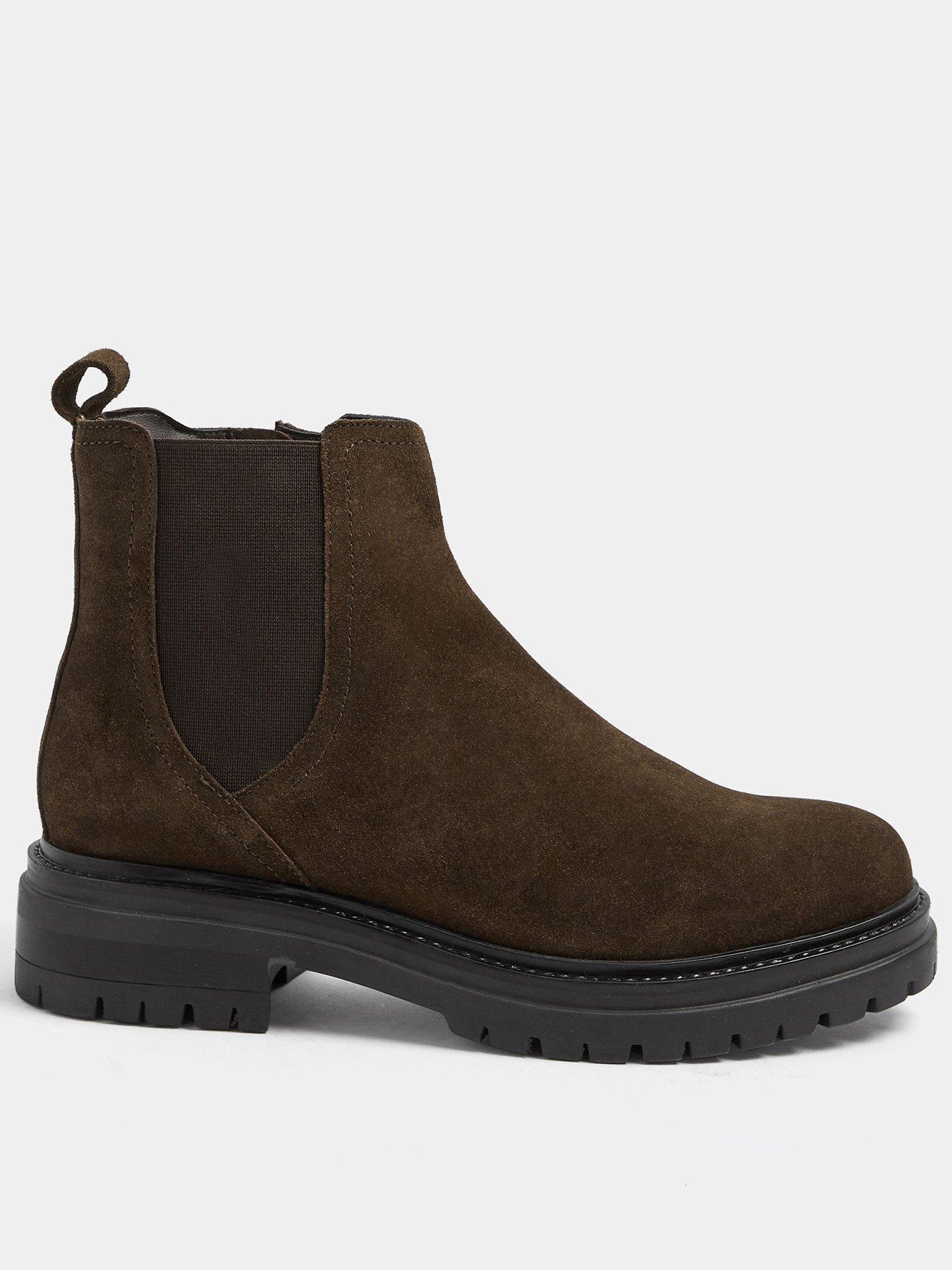 Yours Wide Fit Suede Chelsea Boots - Brown