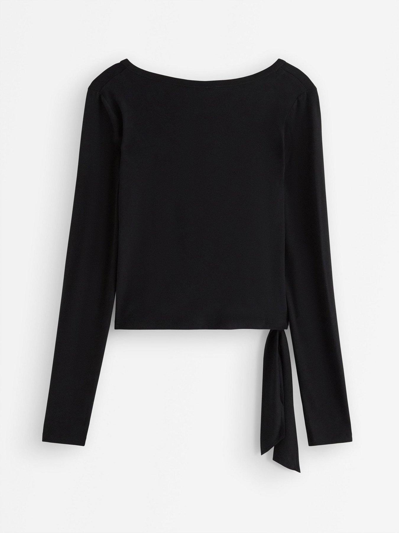 Image 3 of 4 of Lindex Women's Janni Long-Sleeved Wrap Top - Black