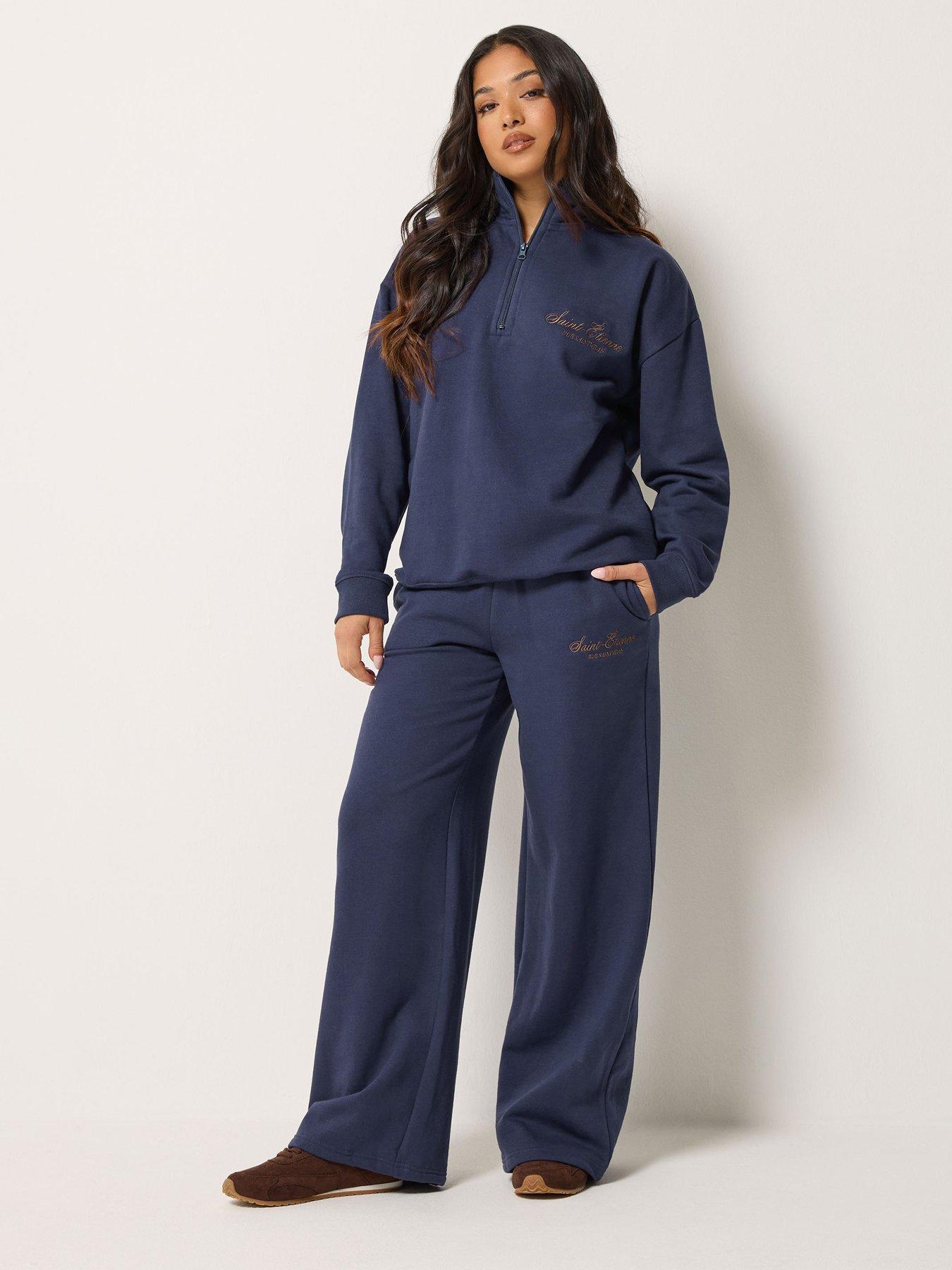 Image 3 of 4 of PixieGirl Petite Quarter Zip Sweatshirt - Blue