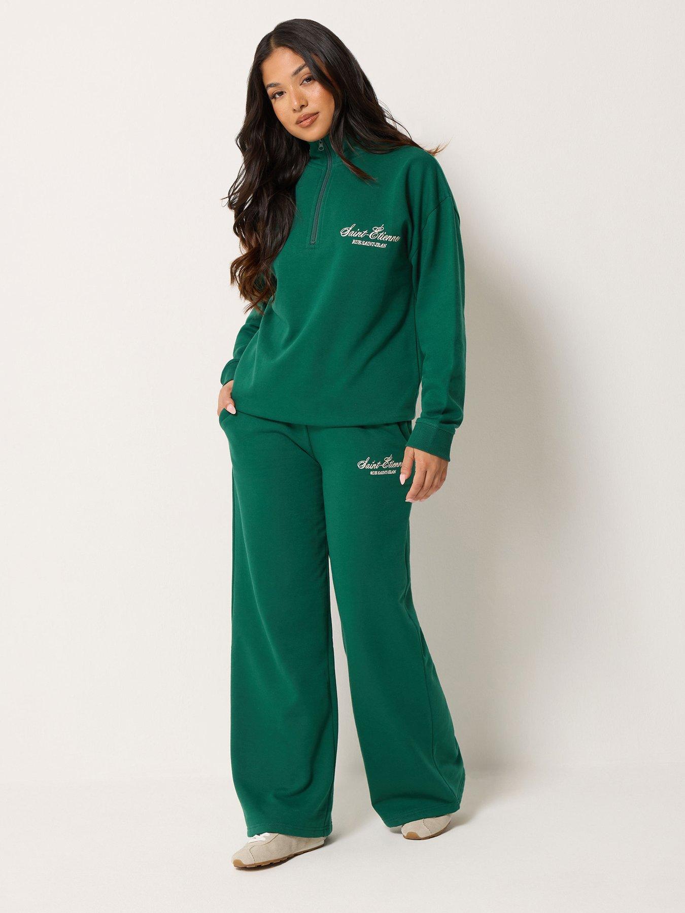 Image 3 of 4 of PixieGirl Petite Quarter Zip Sweatshirt - Green
