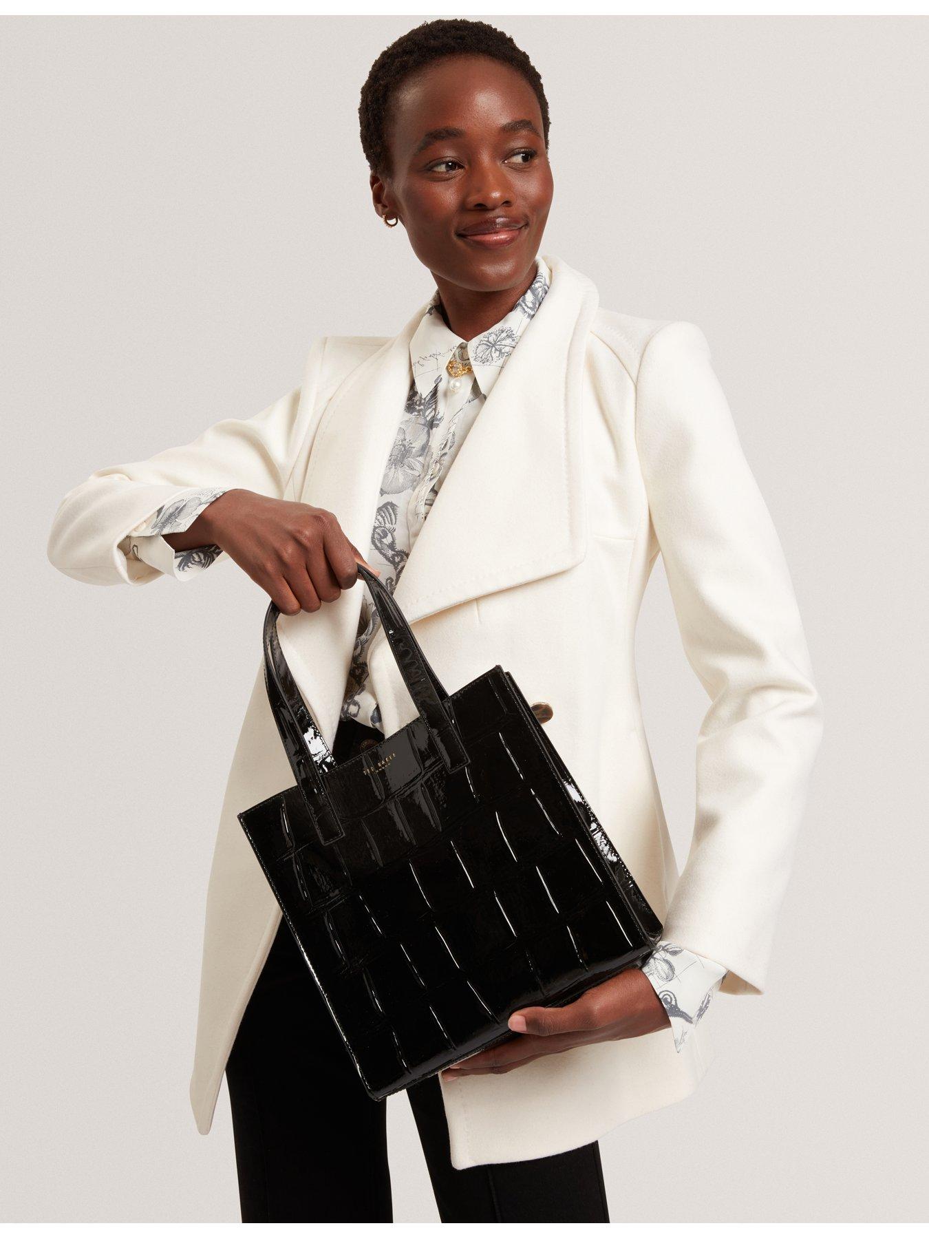 Image 2 of 5 of Ted Baker Croc Effect Small Tote Bag - Black