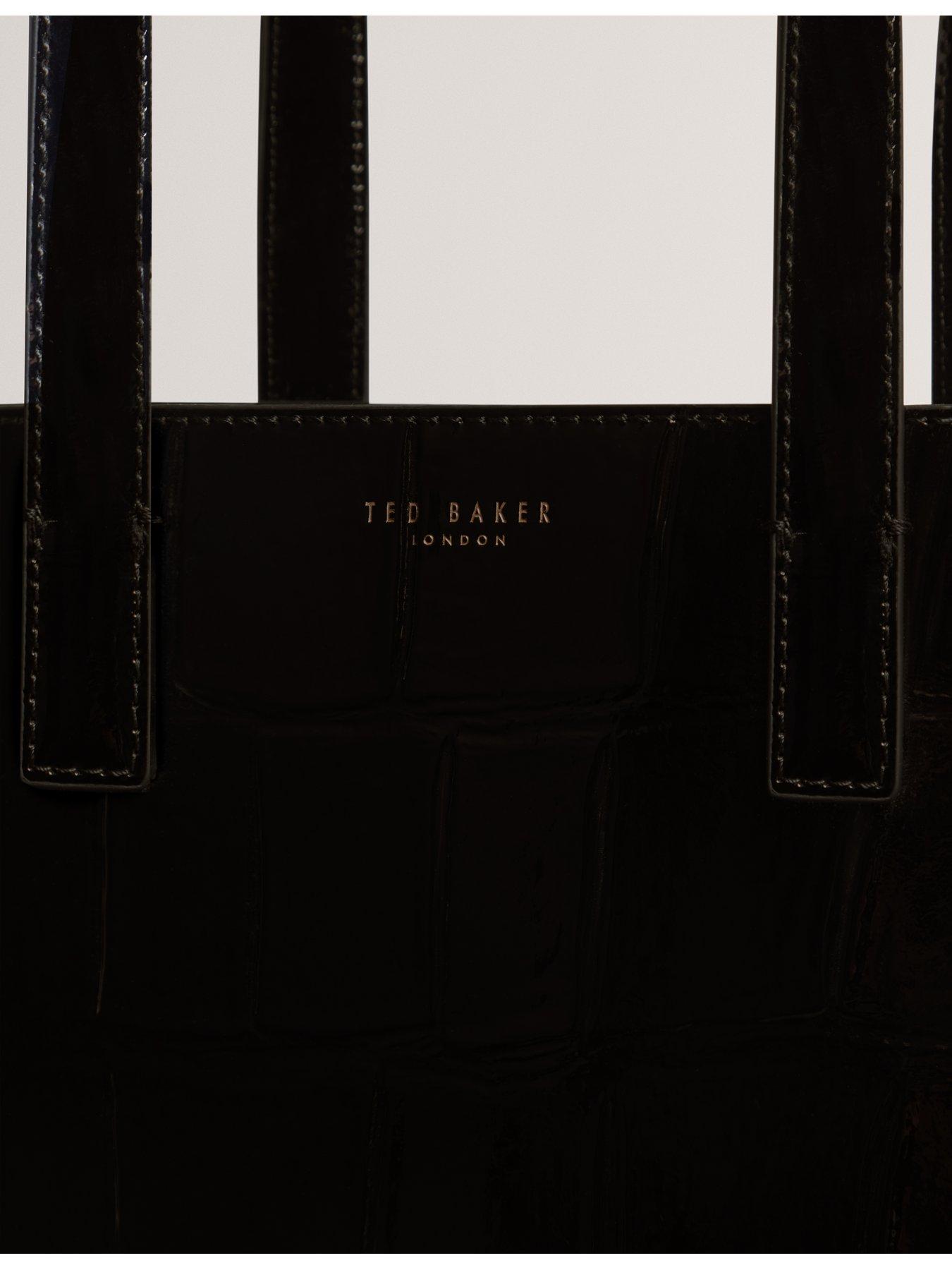 Image 3 of 5 of Ted Baker Croc Effect Small Tote Bag - Black