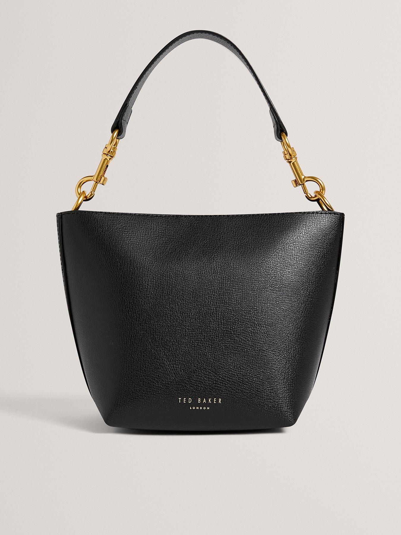 Image 1 of 4 of Ted Baker Small Textured Bucket Bag - Black
