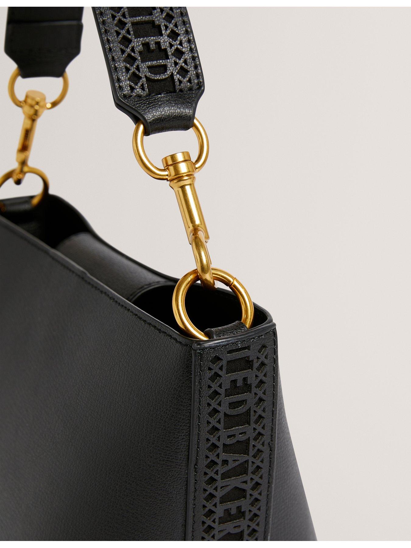Image 2 of 4 of Ted Baker Small Textured Bucket Bag - Black