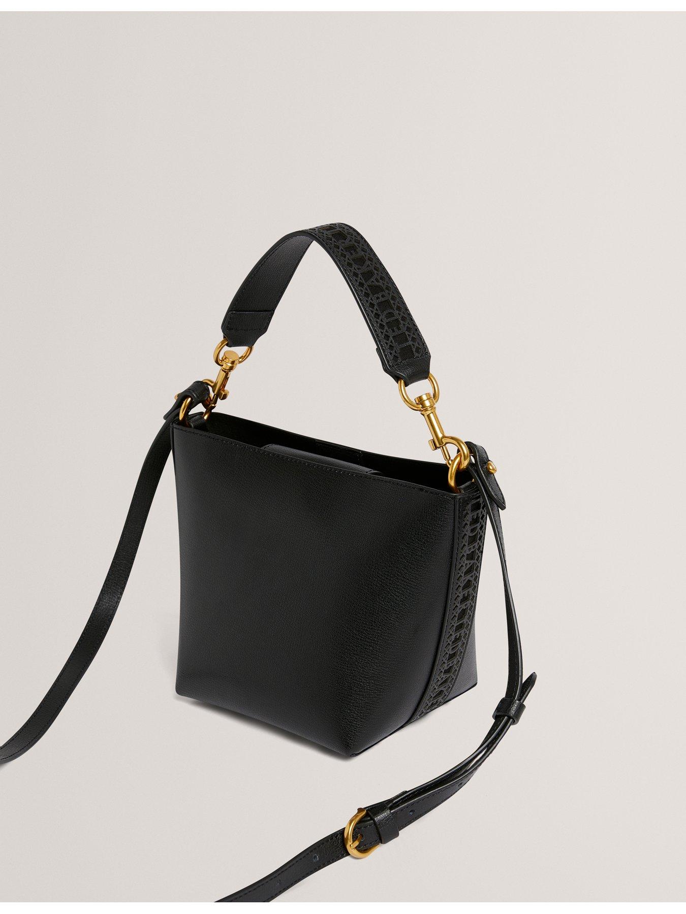 Image 3 of 4 of Ted Baker Small Textured Bucket Bag - Black