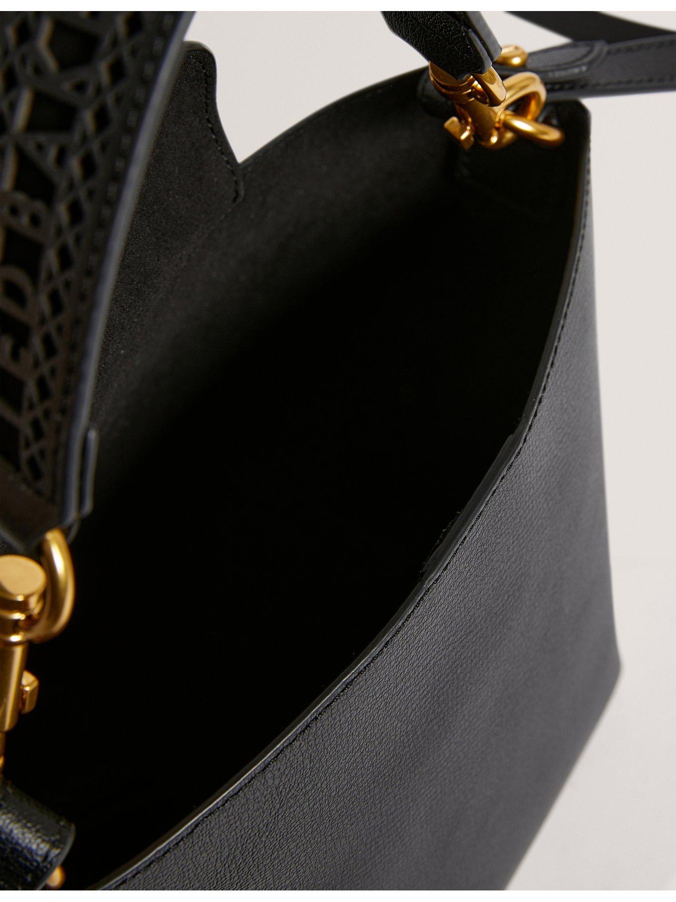 Image 4 of 4 of Ted Baker Small Textured Bucket Bag - Black