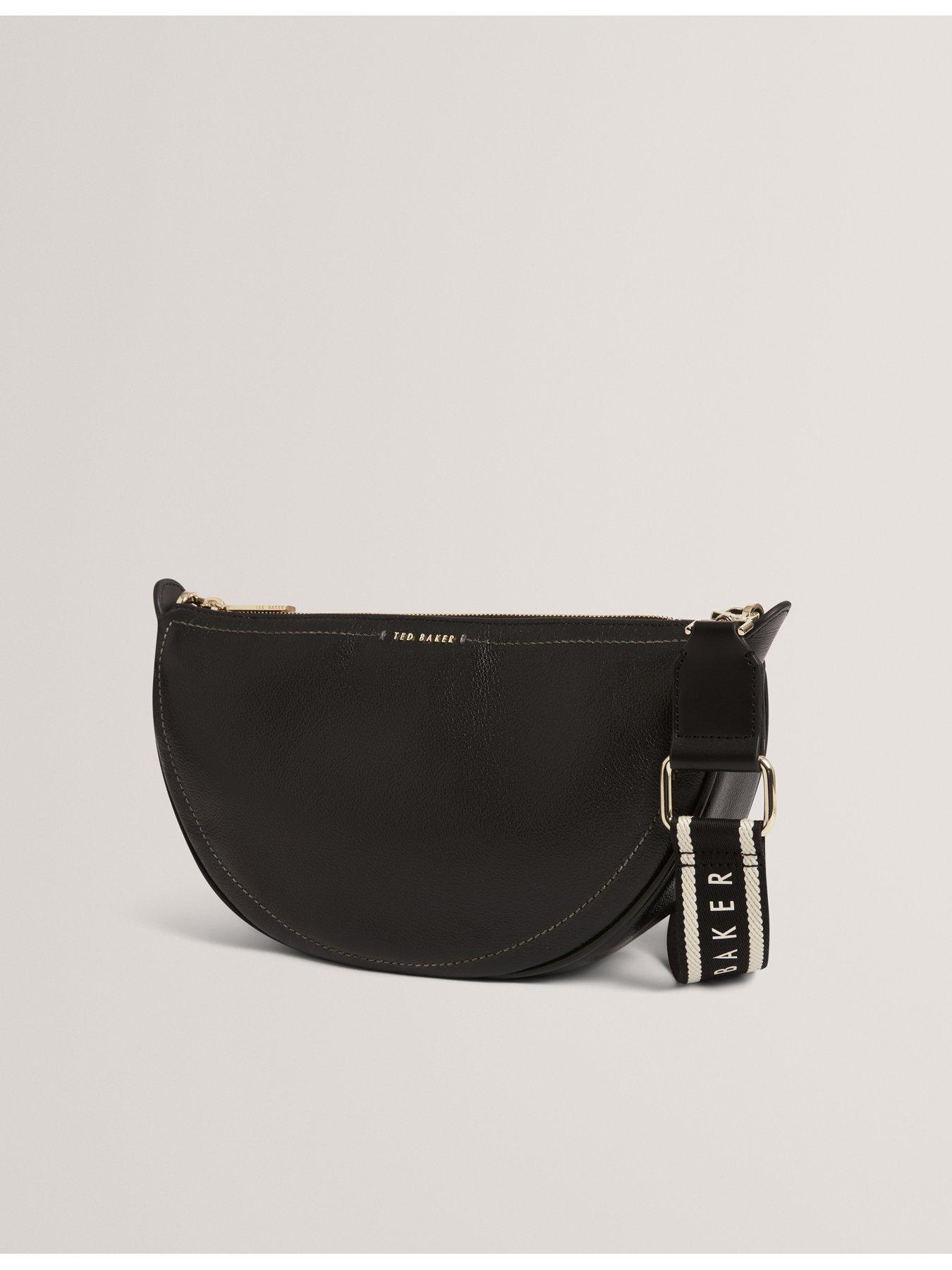 Image 3 of 6 of Ted Baker Leather Half Moon Crossbody Bag - Black