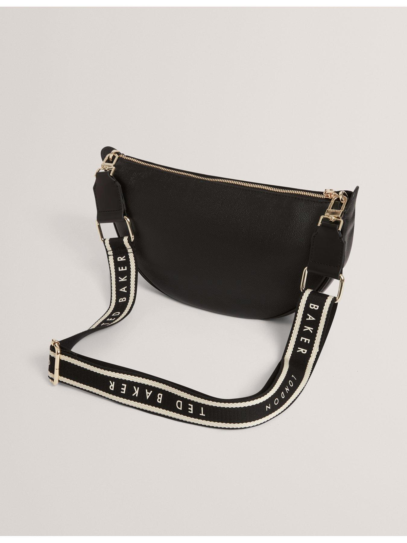 Image 4 of 6 of Ted Baker Leather Half Moon Crossbody Bag - Black