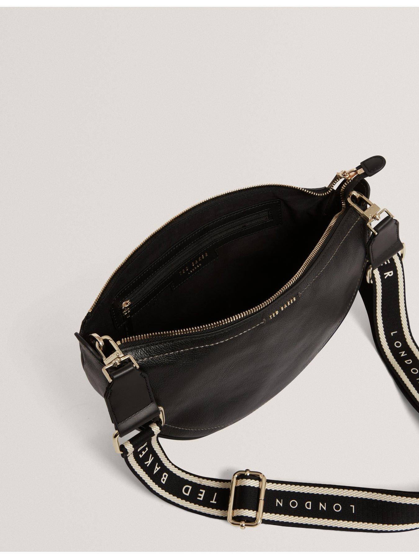 Image 5 of 6 of Ted Baker Leather Half Moon Crossbody Bag - Black
