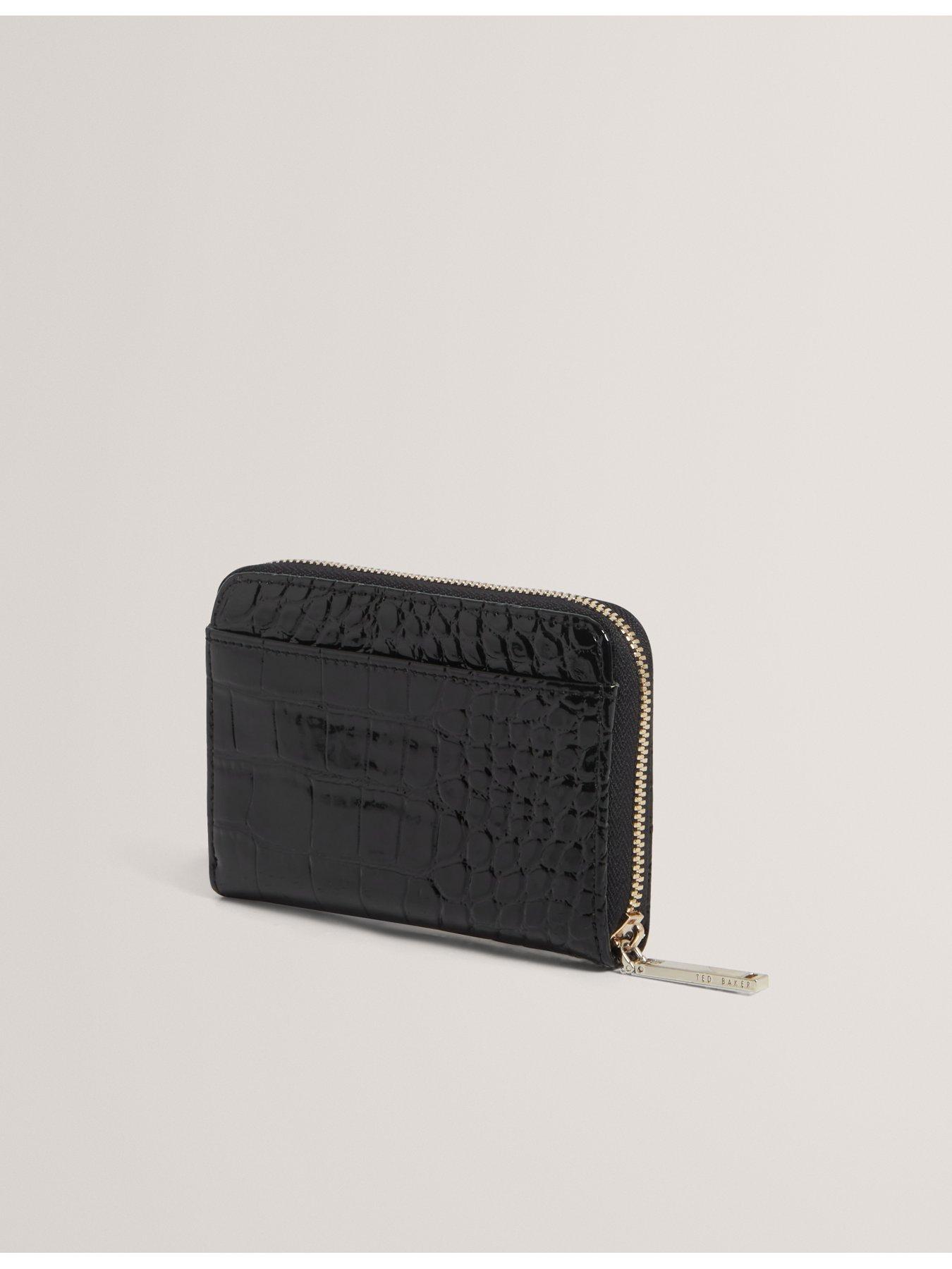 Image 3 of 4 of Ted Baker Croc-Effect Zip-Around Wallet - Black
