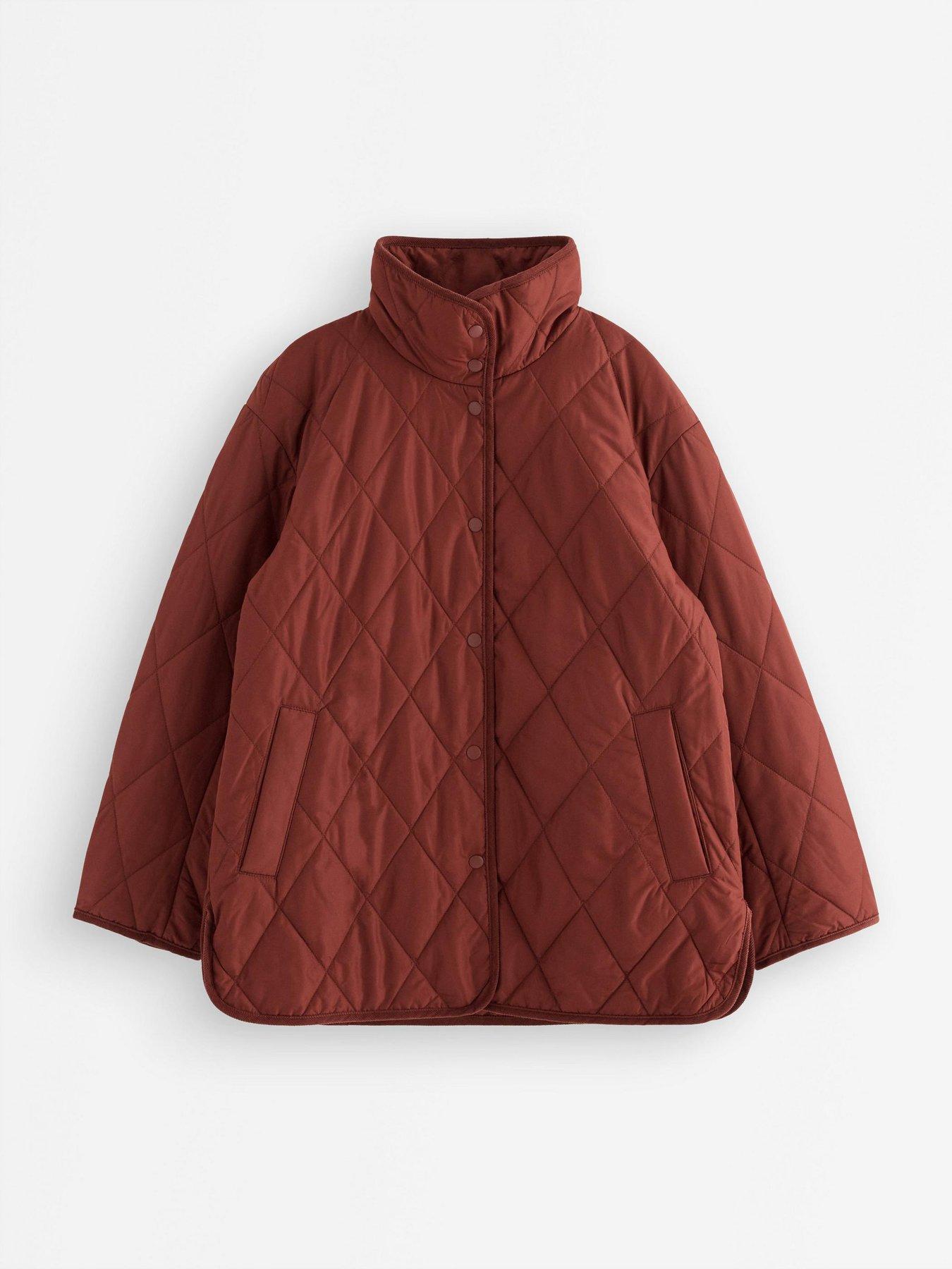 Image 2 of 4 of Lindex Womens Quilted High Collar Popper Jacket - Brown