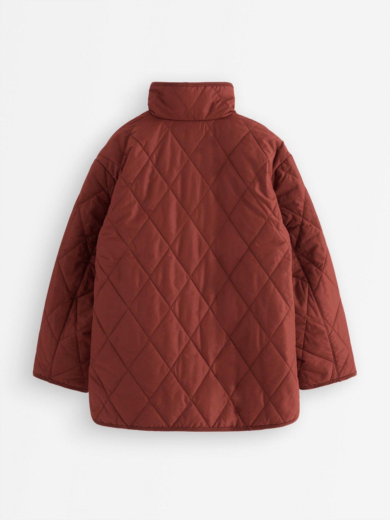 Image 3 of 4 of Lindex Womens Quilted High Collar Popper Jacket - Brown