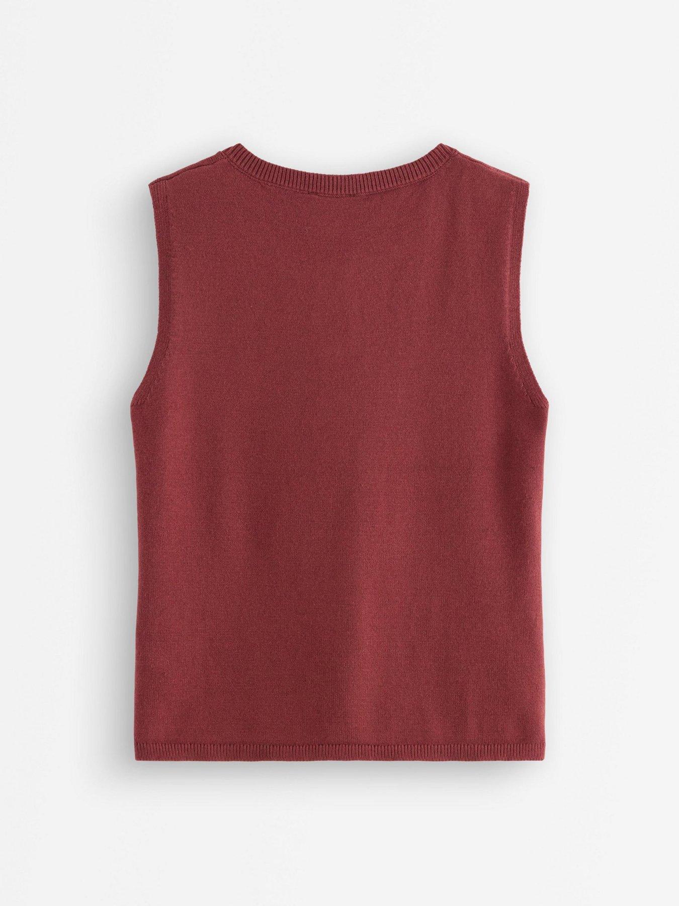 Image 3 of 4 of Lindex Women's Knitted Button-Front Vest - Red