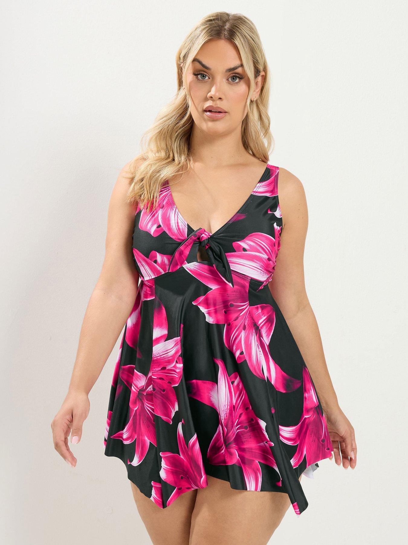 Yours Curve Oversize Lily Knot Front Tankini