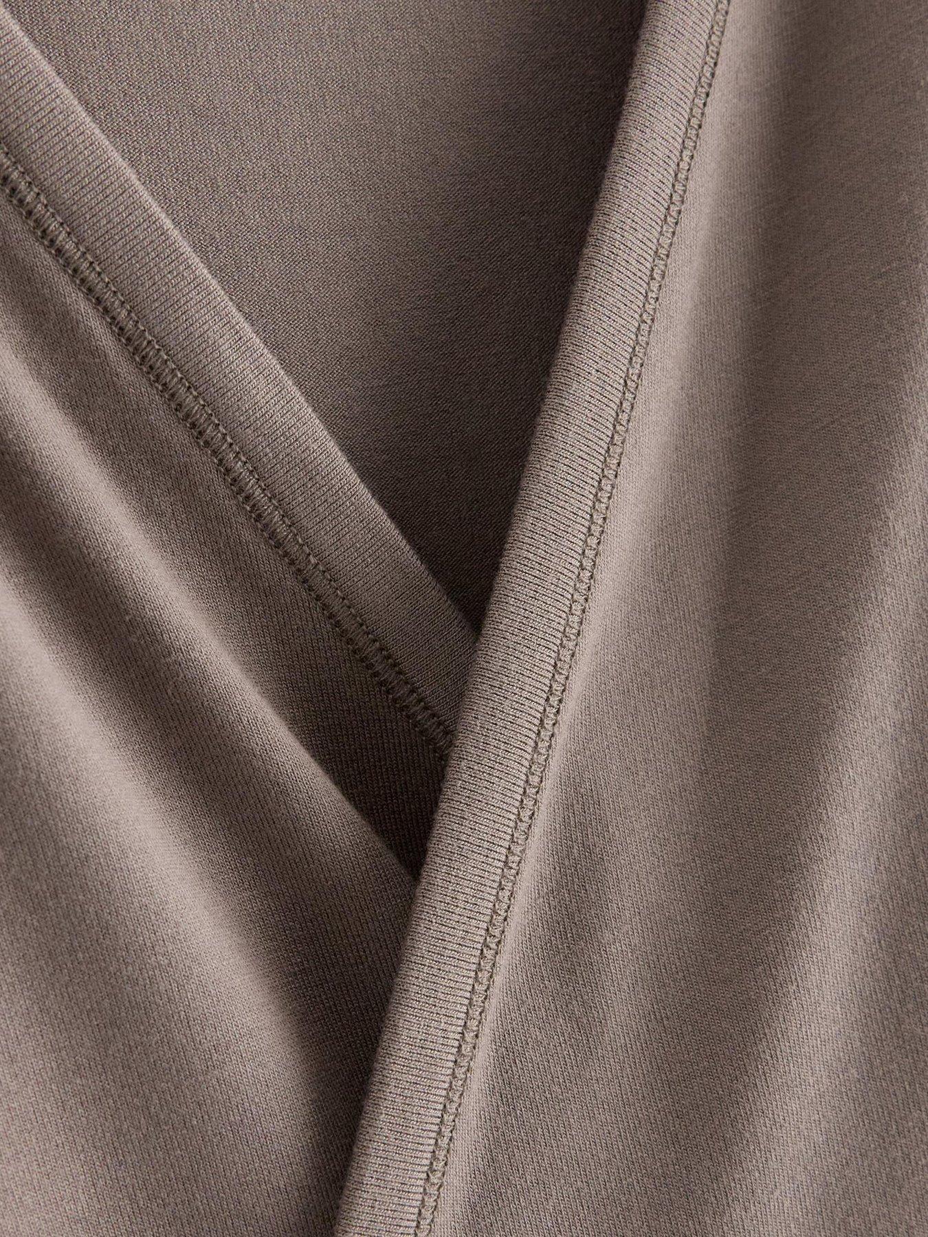 Image 4 of 4 of Lindex Women's Janni Long Sleeve Wrap Top with Side Tie - Dark Khaki