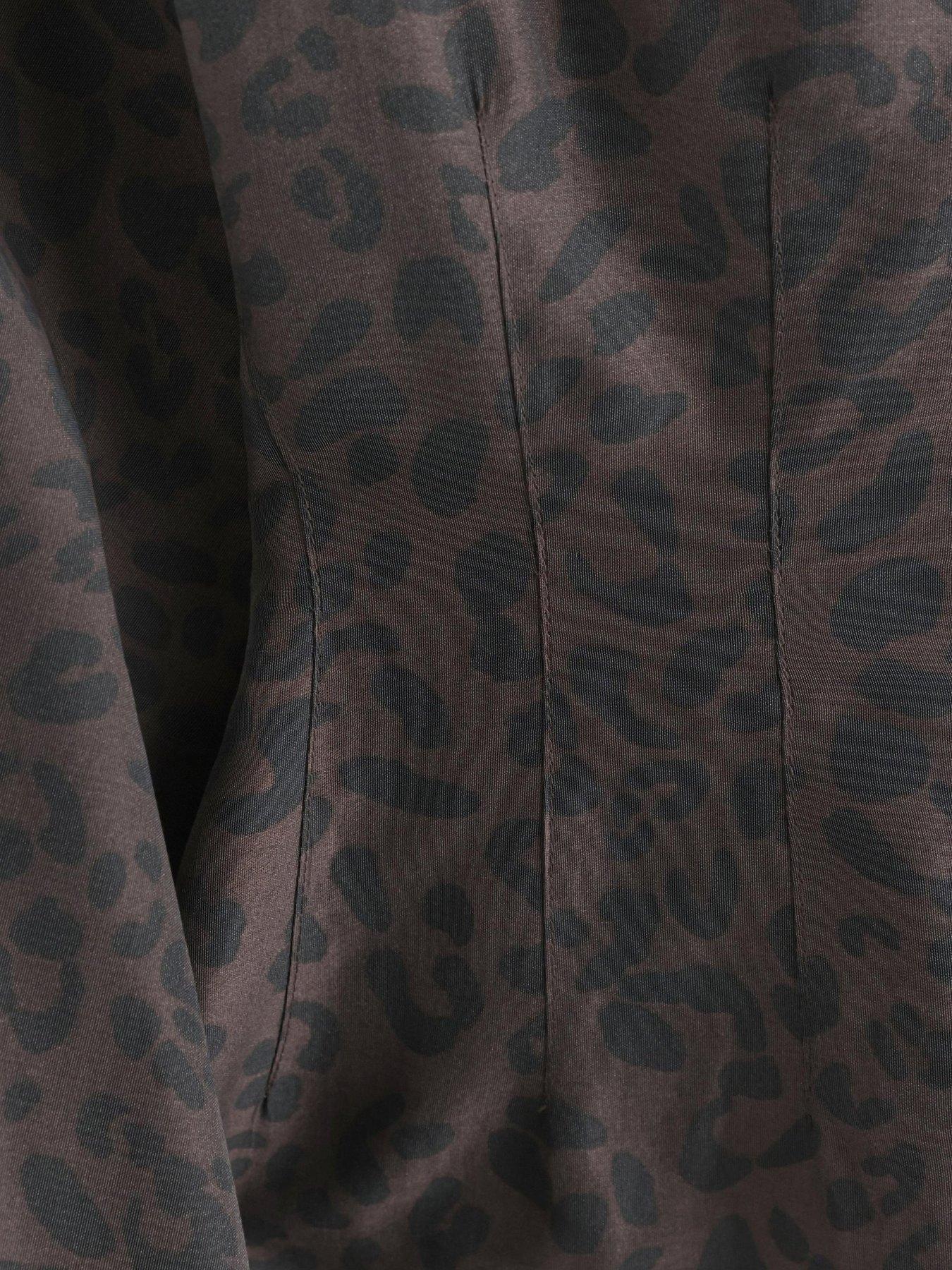 Image 4 of 4 of Lindex Womens V-Neck Leopard Print Blouse - Brown