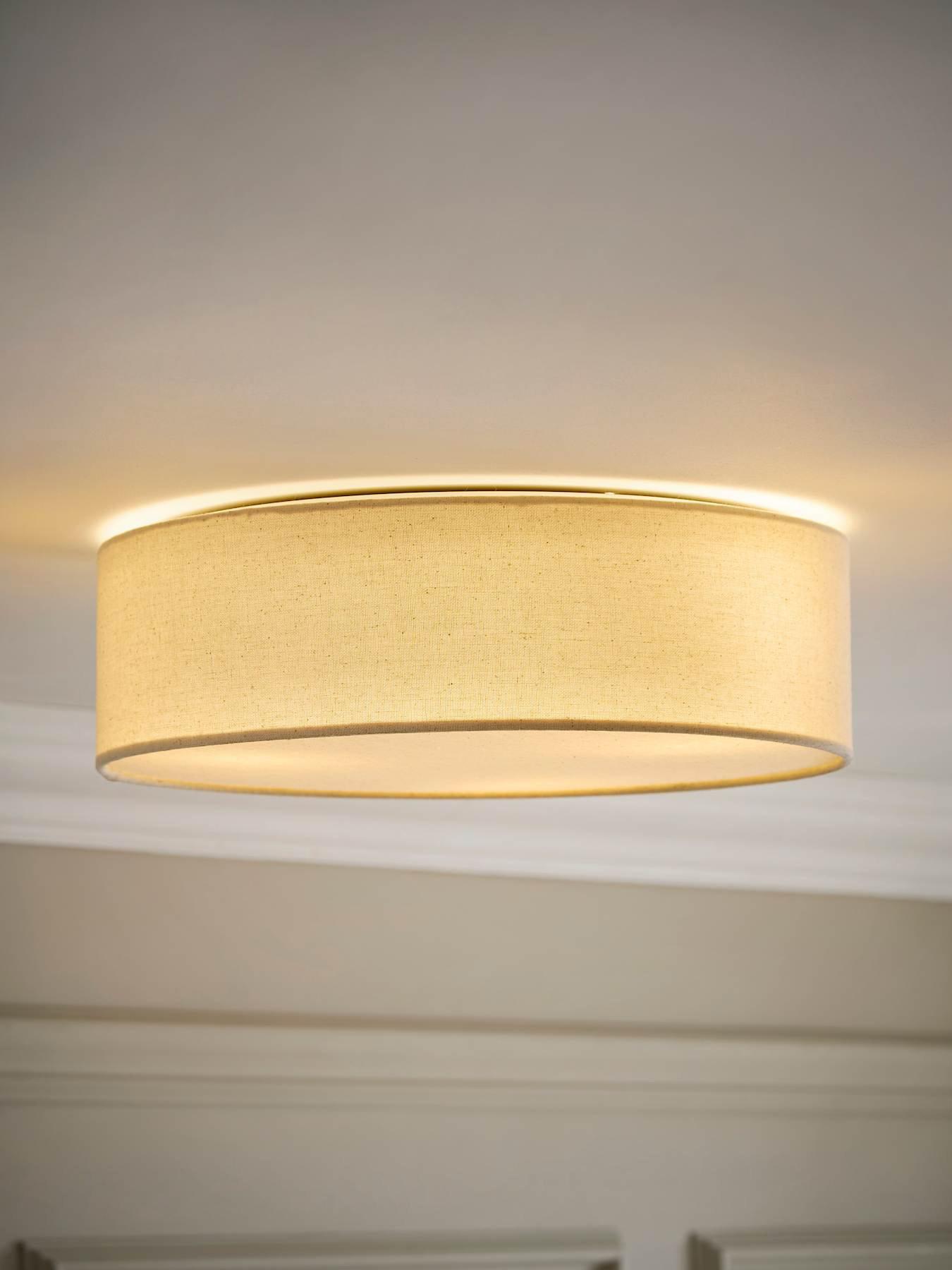 ValueLights Gwen Linen Flush Diffuser Ceiling Light