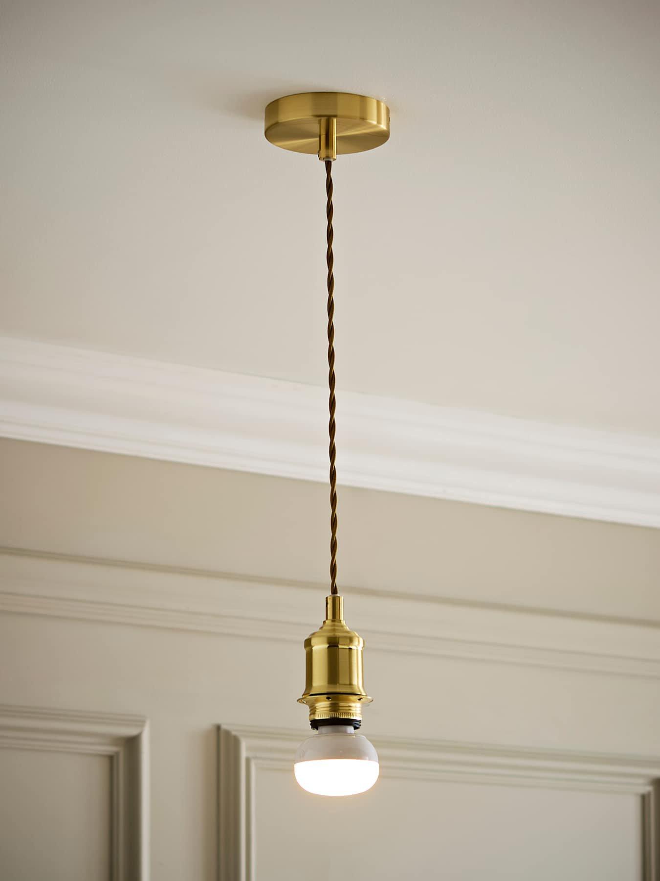 ValueLights Shaw Brushed Gold Rechargeable Ceiling Pendant