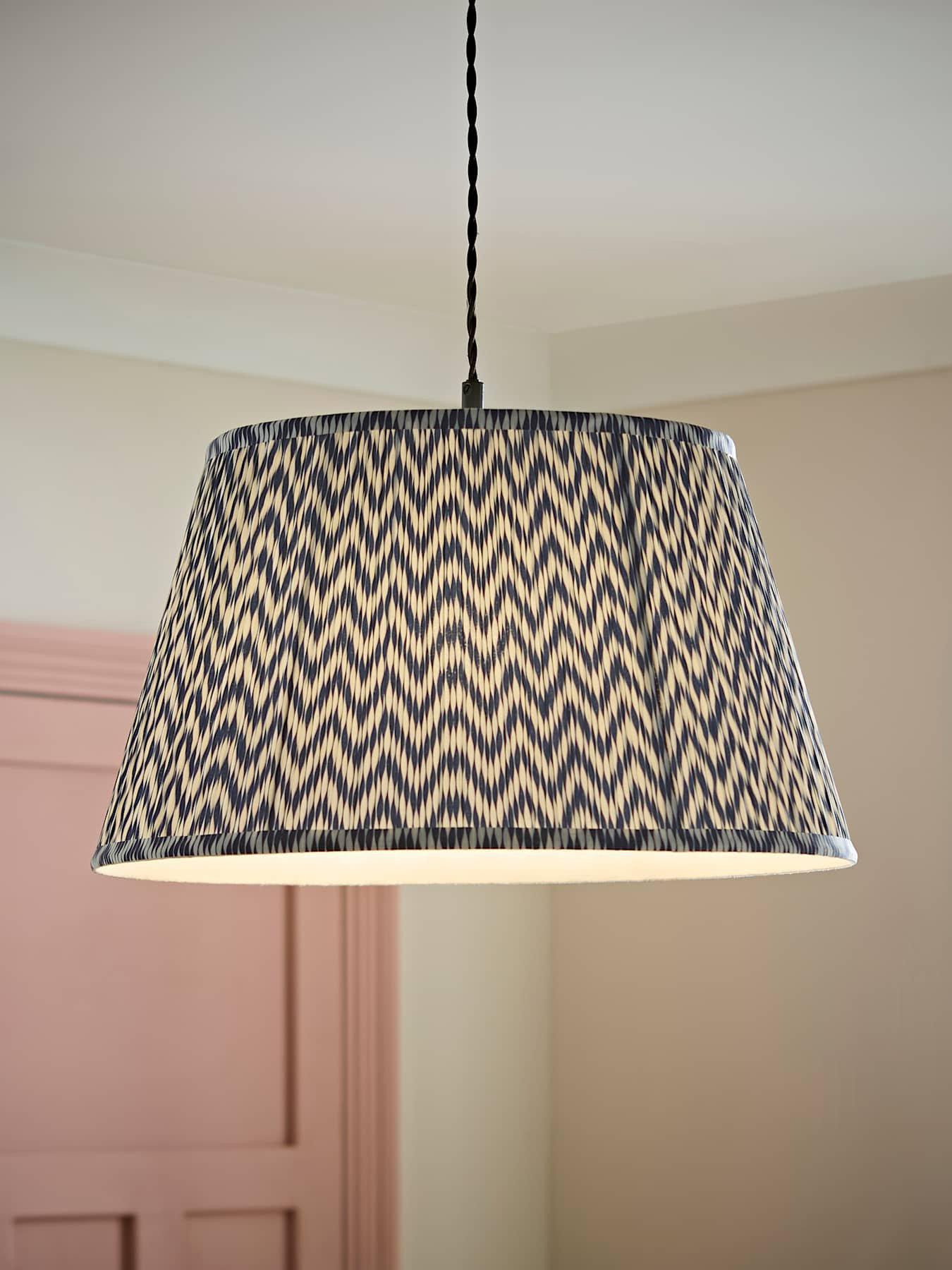 ValueLights Saffira Navy Pleated Chevron Taper Shade Large