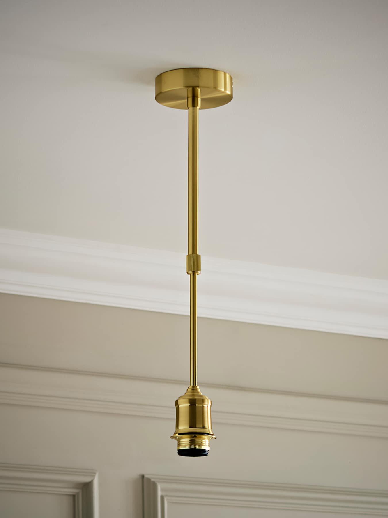 ValueLights Shaw Brushed Gold Adjustable Drop Pendant Lampholder