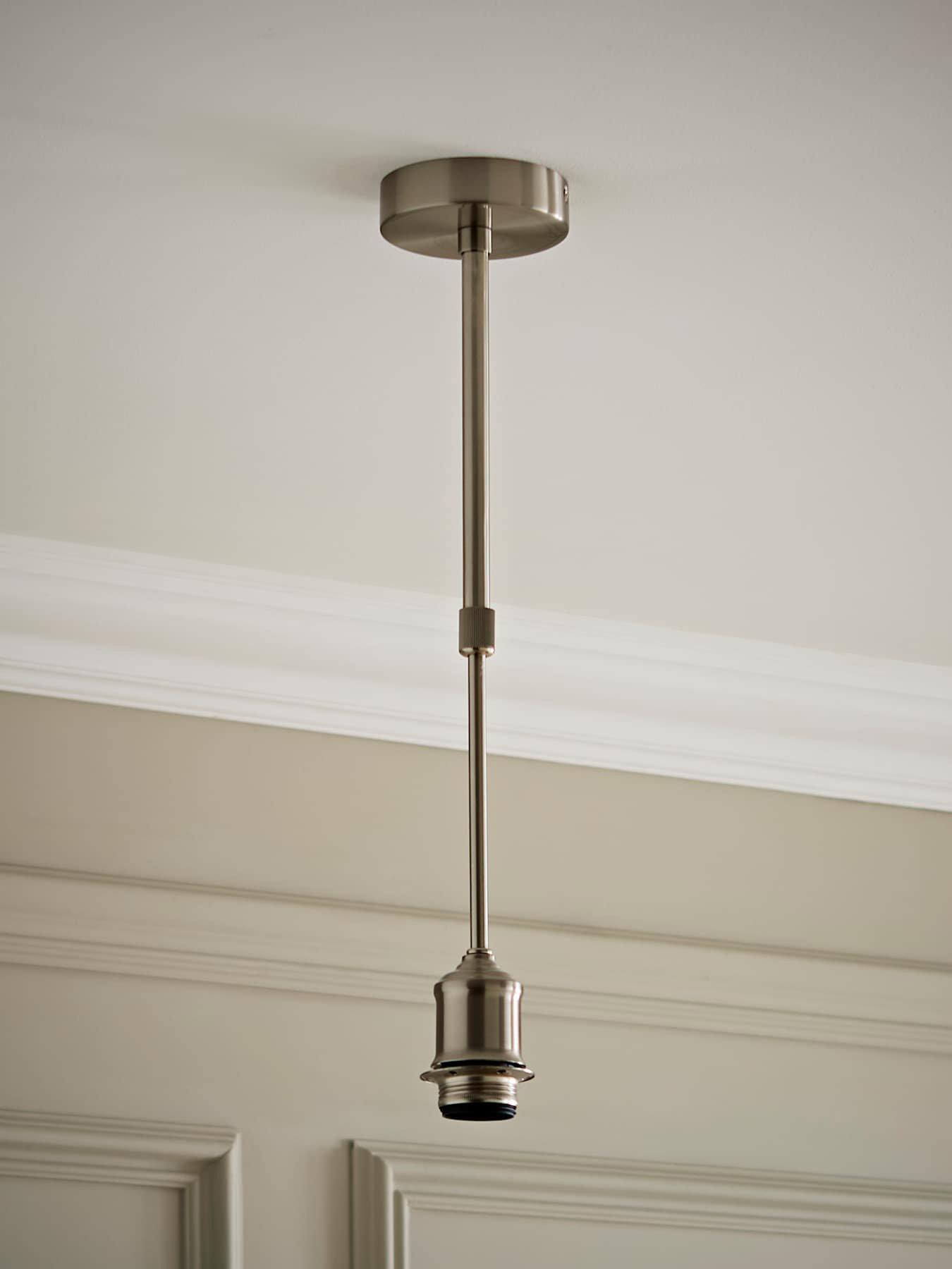 ValueLights Shaw Brushed Chrome Adjustable Drop Pendant Lampholder
