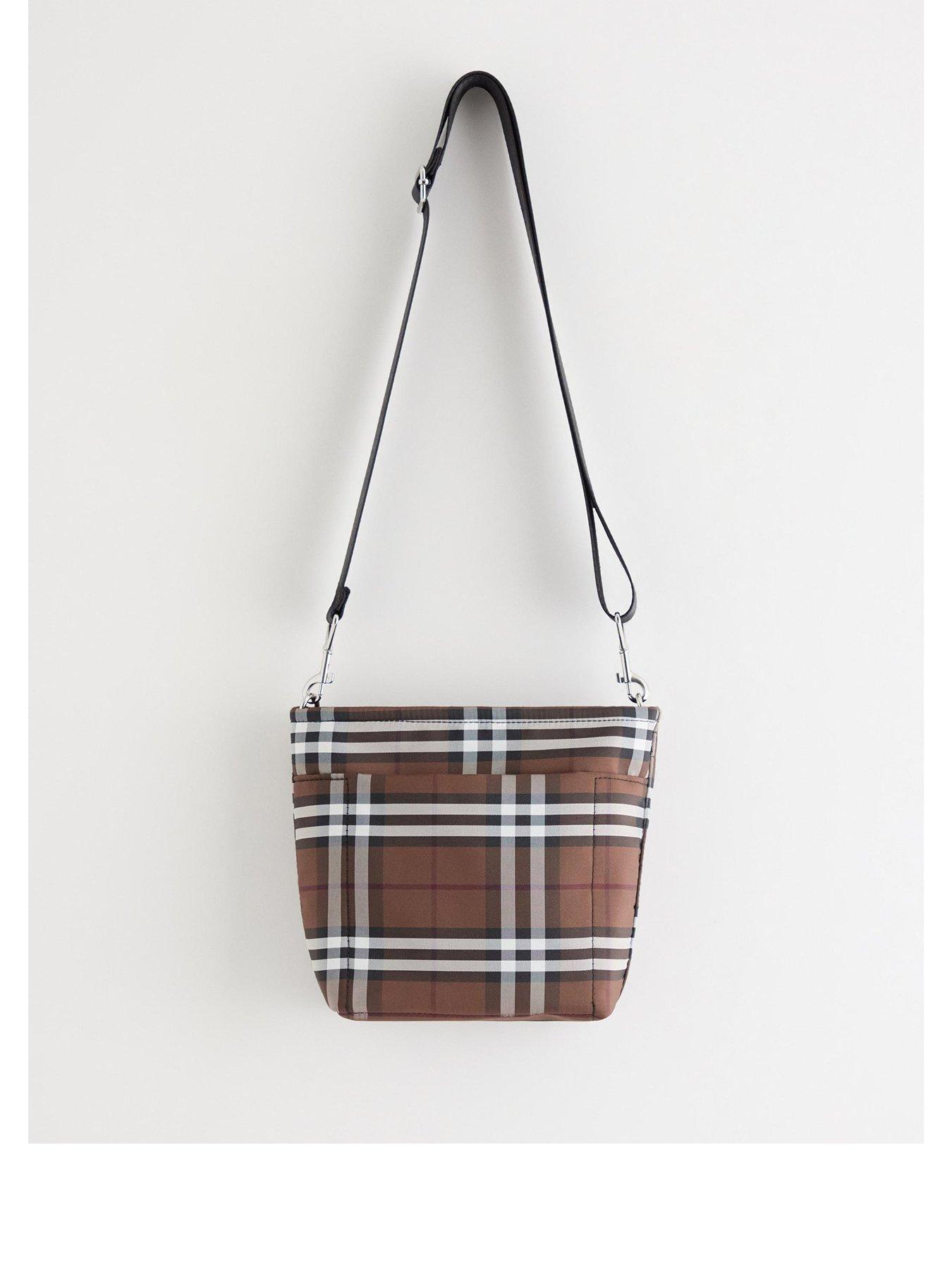 Image 1 of 3 of Lindex Women's Polly Checked Crossbody Bag - Brown