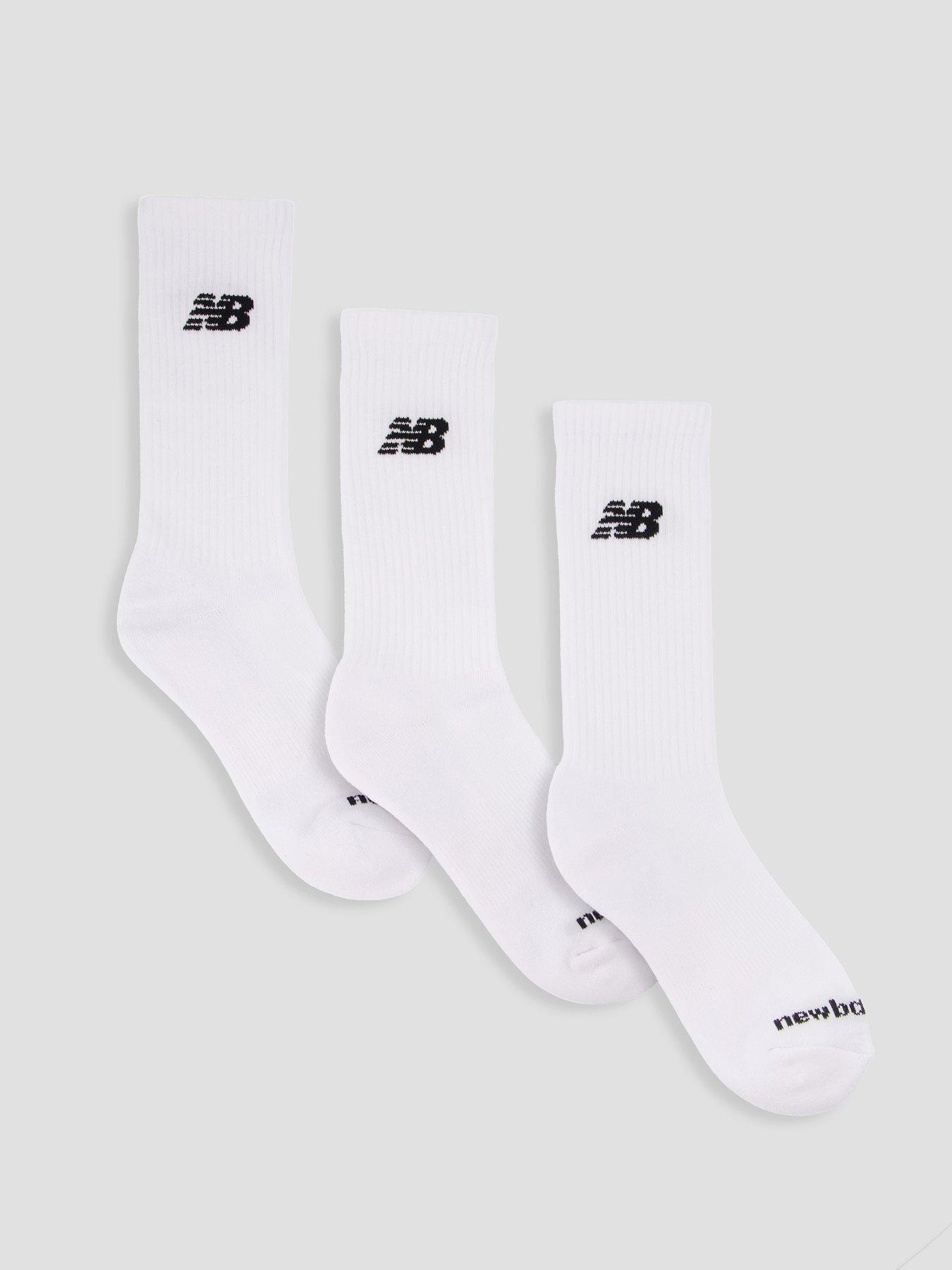 Image 1 of 3 of New Balance Mens Everyday Ribbed Crew 3 Pack Socks - White
