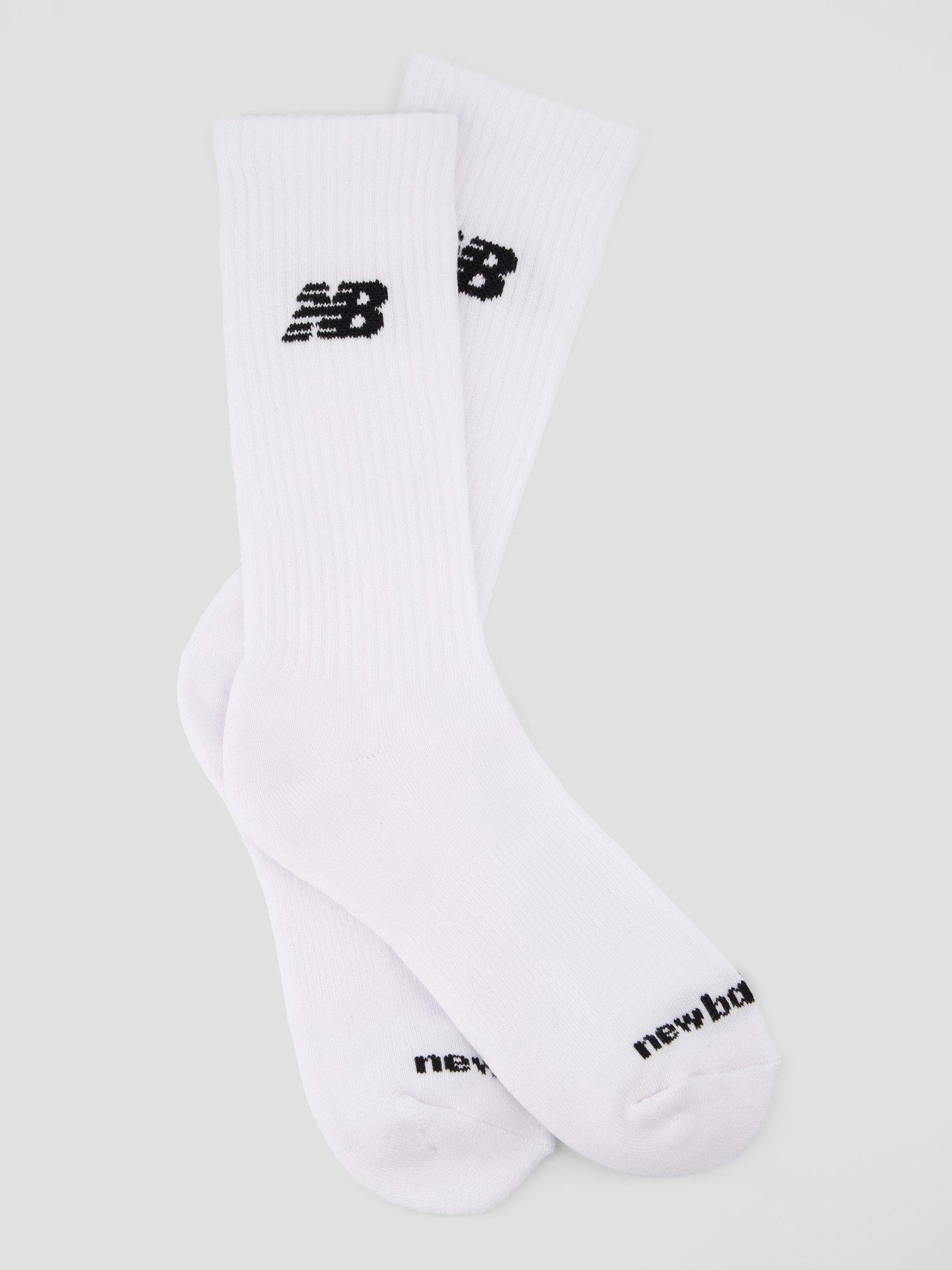 Image 2 of 3 of New Balance Mens Everyday Ribbed Crew 3 Pack Socks - White