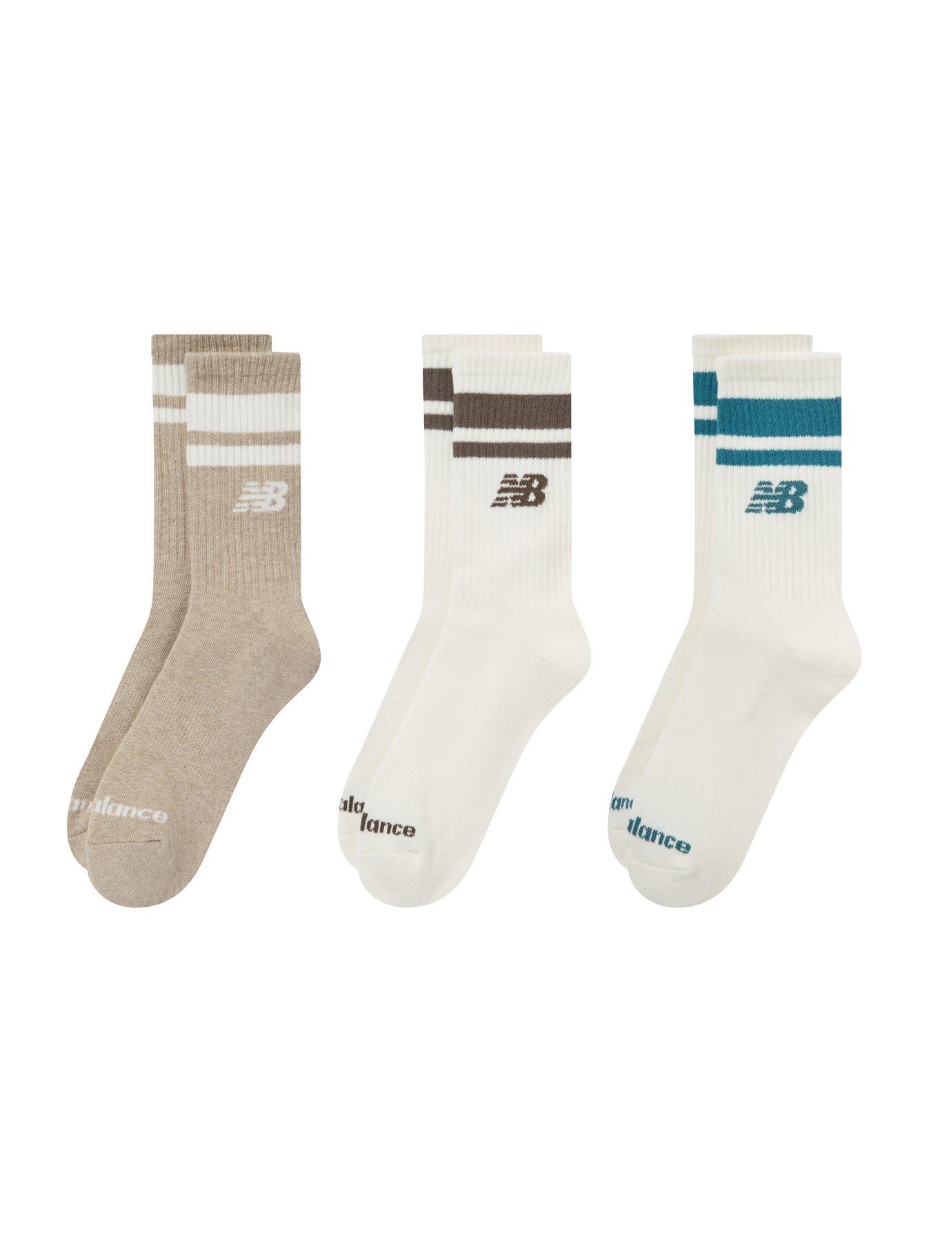 Image 2 of 3 of New Balance Womens Stripe Midcalf 3 Pack Socks - Neutral