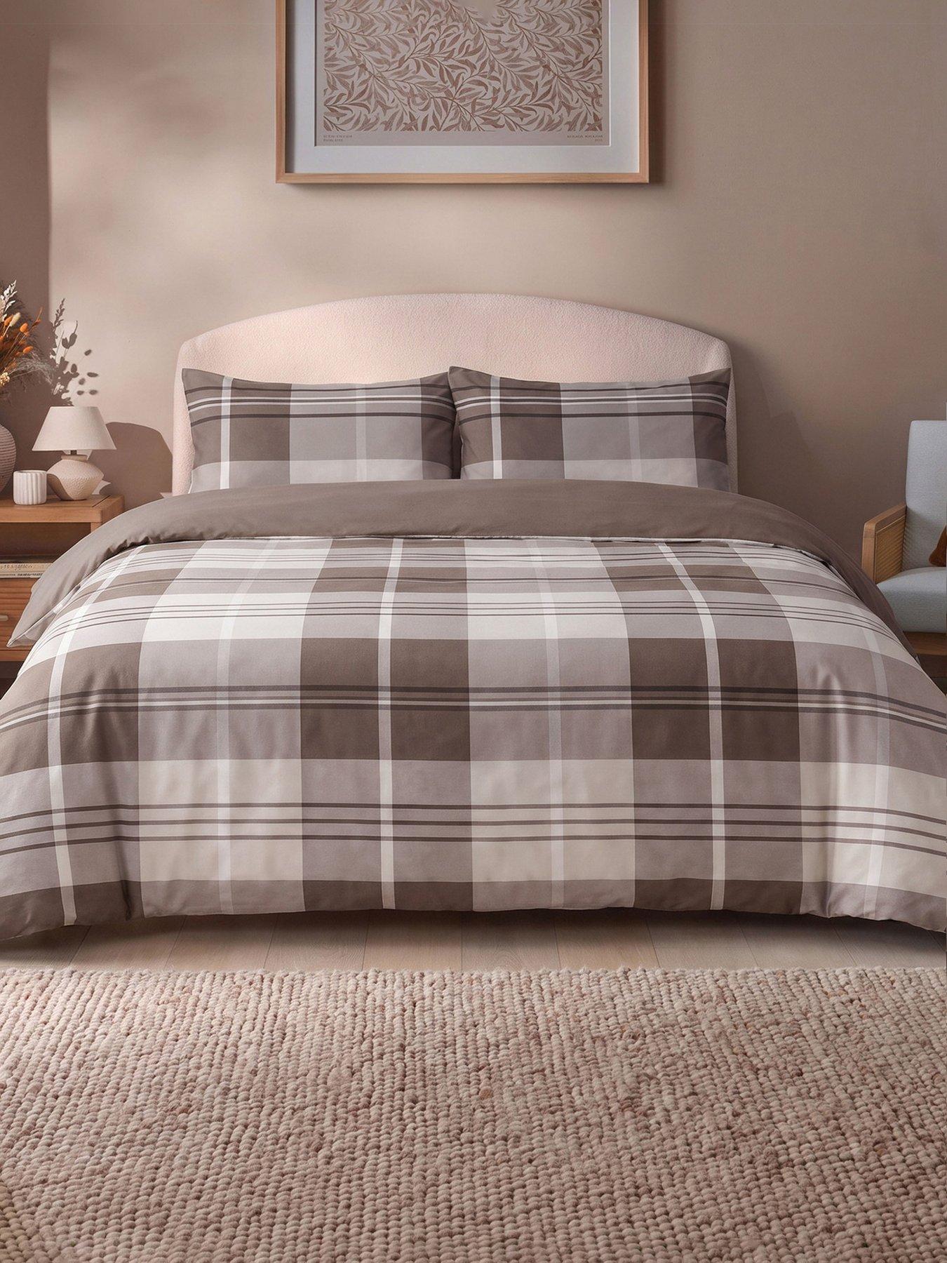 Image 1 of 7 of Silentnight Coverless Duvet Printed Check Natural 10.5 Tog