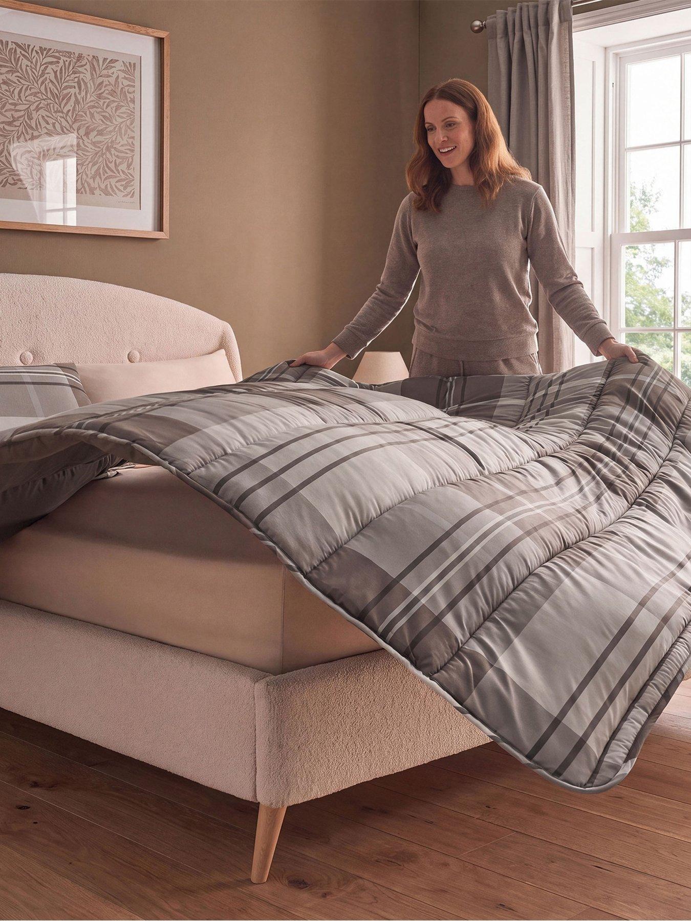 Image 5 of 7 of Silentnight Coverless Duvet Printed Check Natural 10.5 Tog