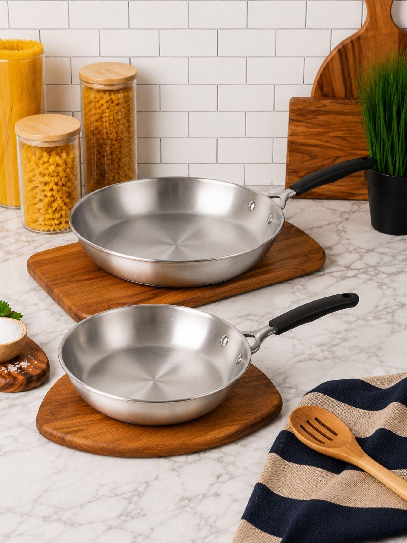 Prestige Prestige Made To Last S/steel Frypan Twin Pack, 21cm  &  29cm