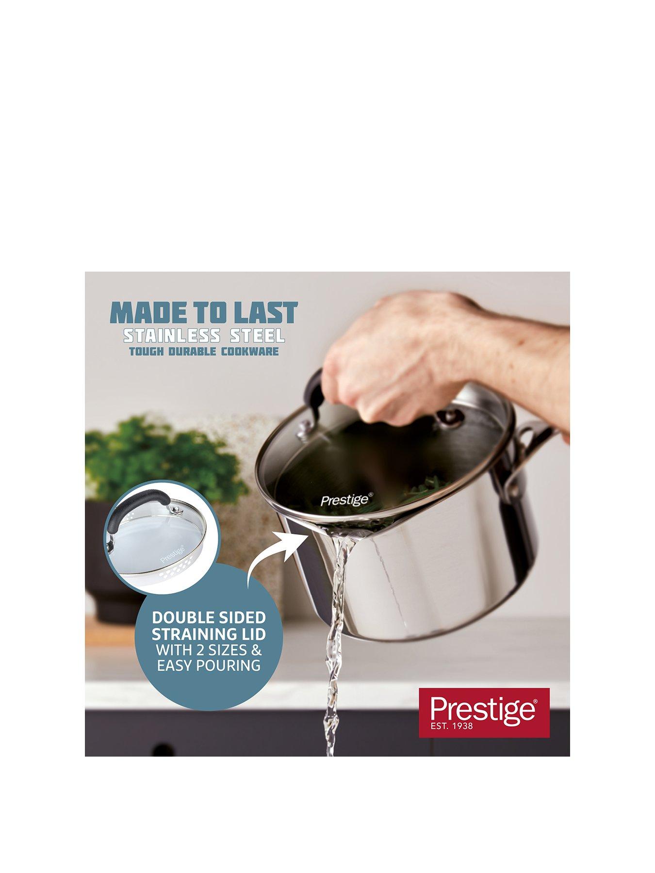 Image 2 of 8 of Prestige Made To Last Stainless Steel 5pce Set (16,18 &amp; 20cm S/pans, 21 &amp; 25cm Uncoated Frys)